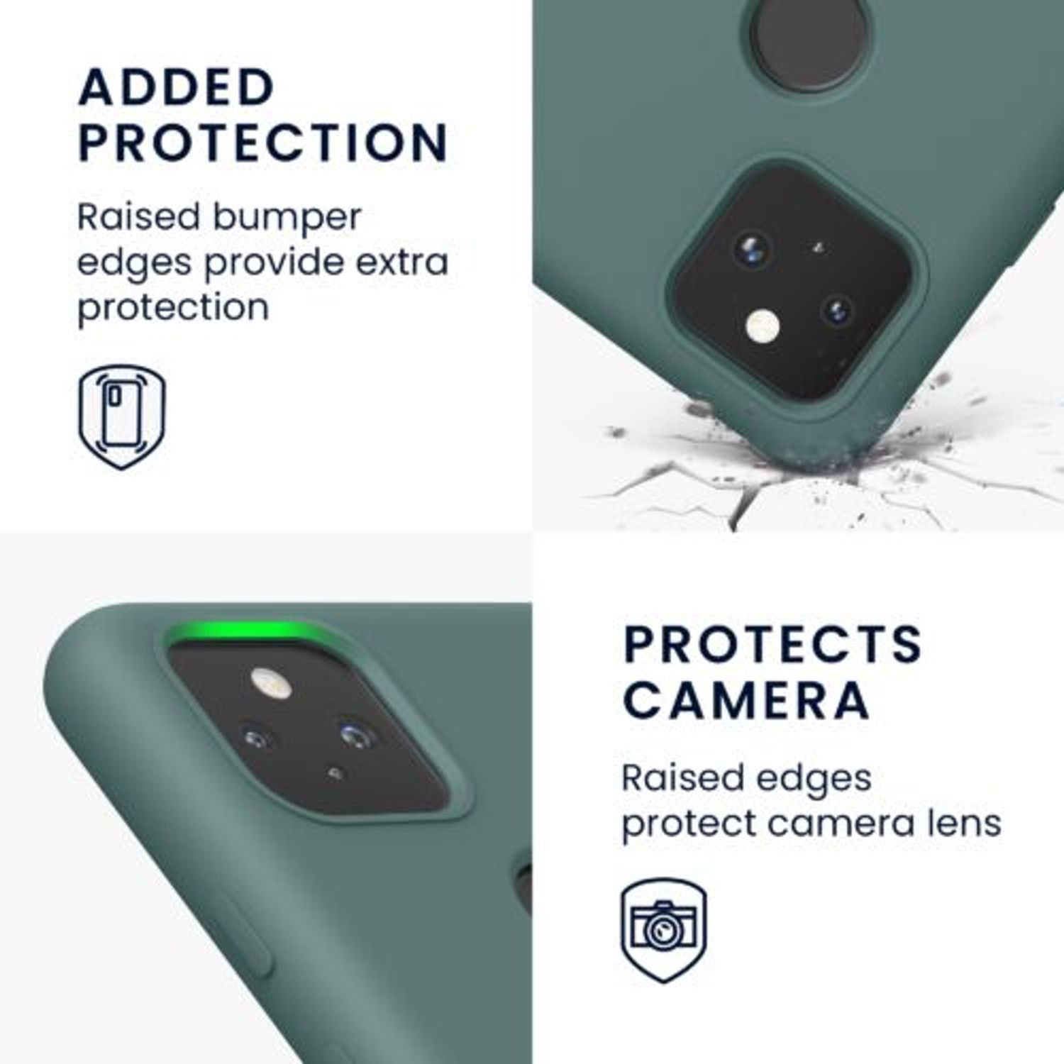 Husa pentru Google Pixel 5a, Silicon, Verde, 55207.171, Kwmobile fotografia produsului View 4 L