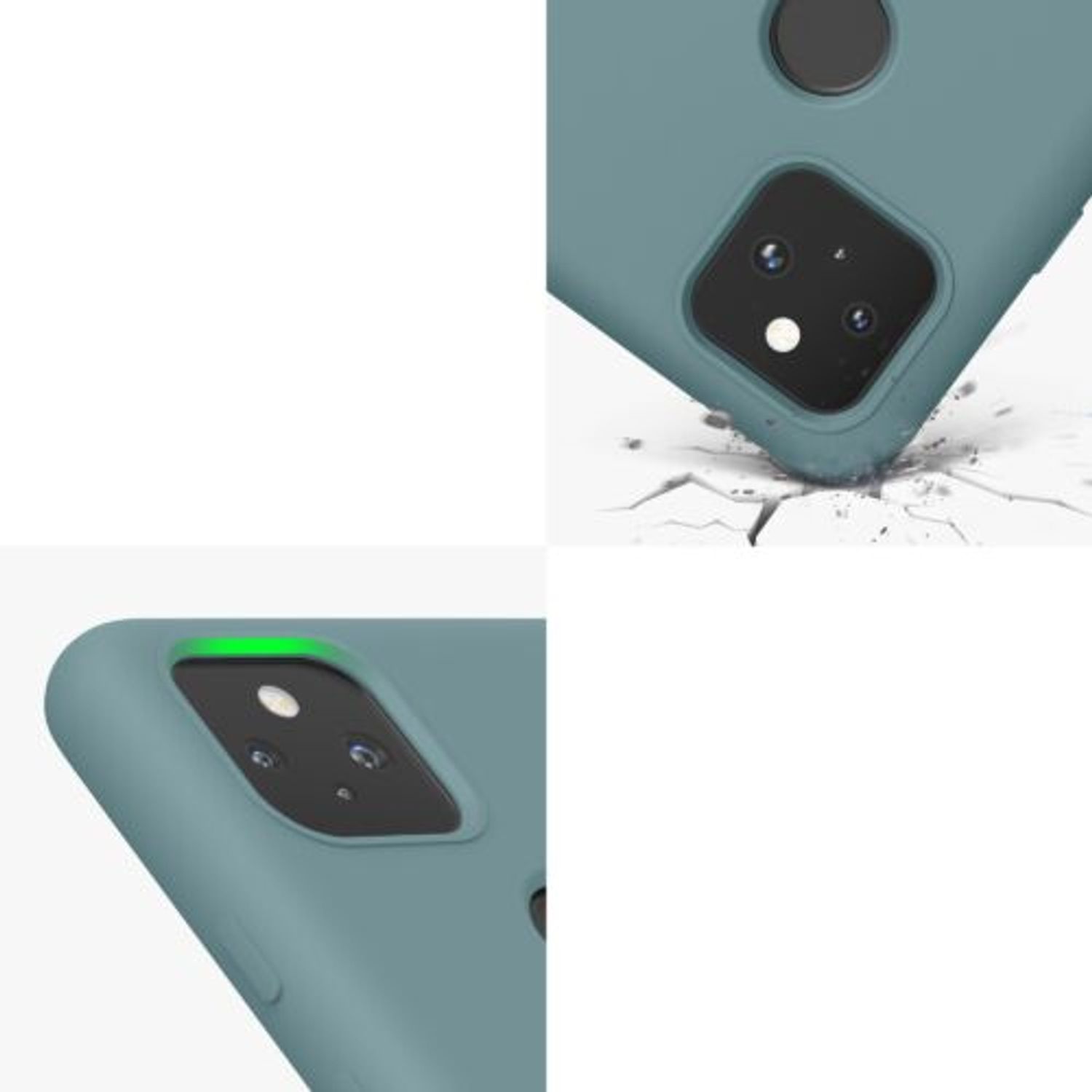 Husa pentru Google Pixel 5a, Silicon, Verde, 55207.207, Kwmobile fotografia produsului View 9 L