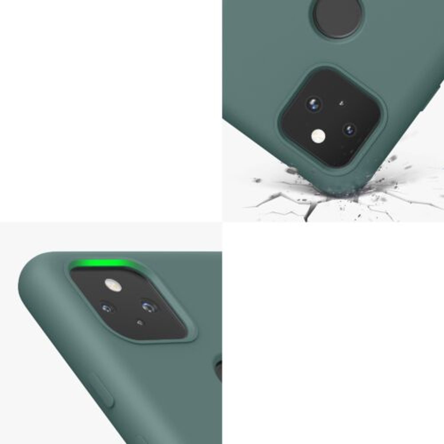 Husa pentru Google Pixel 5a, Silicon, Verde, 55207.171, Kwmobile fotografia produsului View 8 L