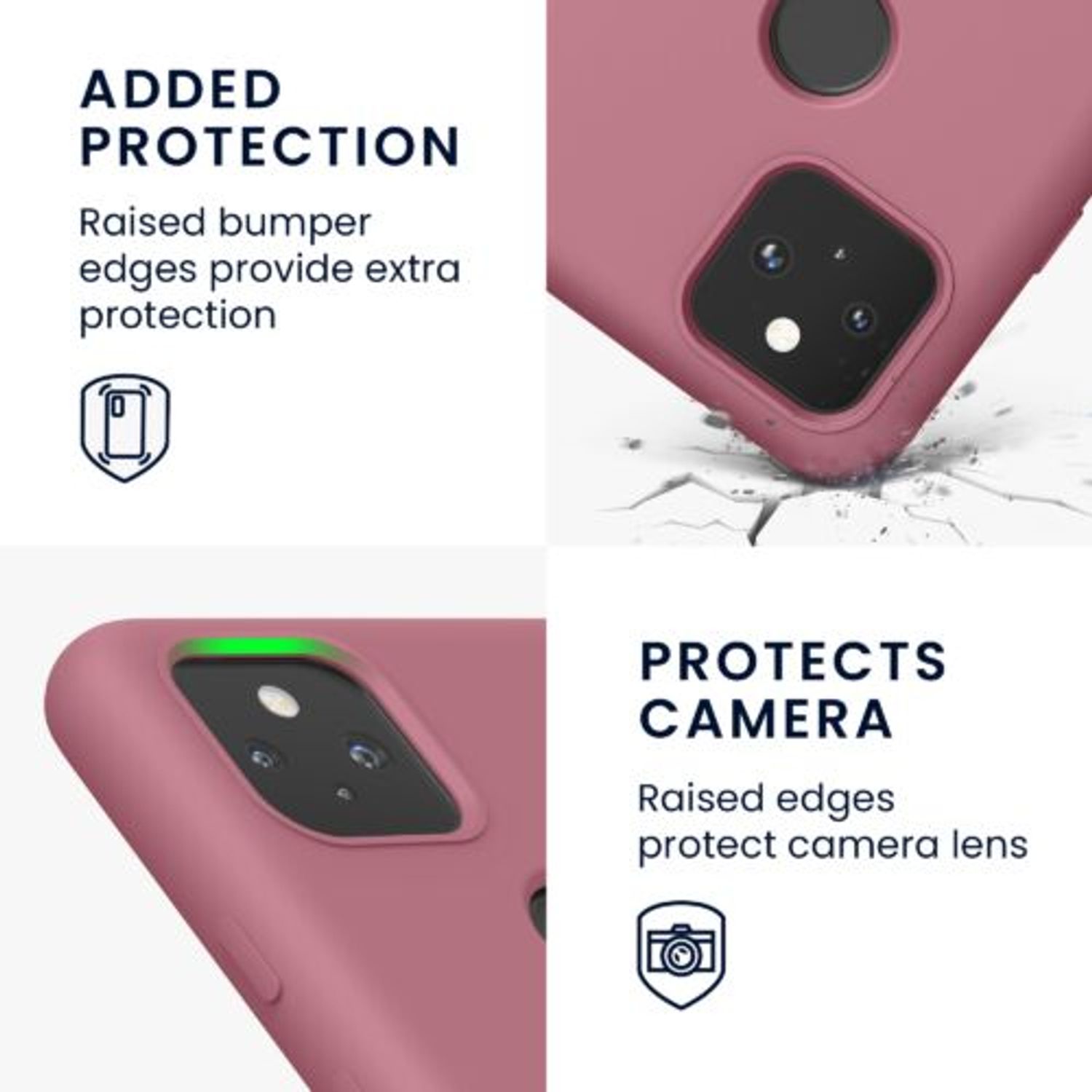 Husa pentru Google Pixel 5a, Silicon, Roz, 55207.167, Kwmobile fotografia produsului View 6 L