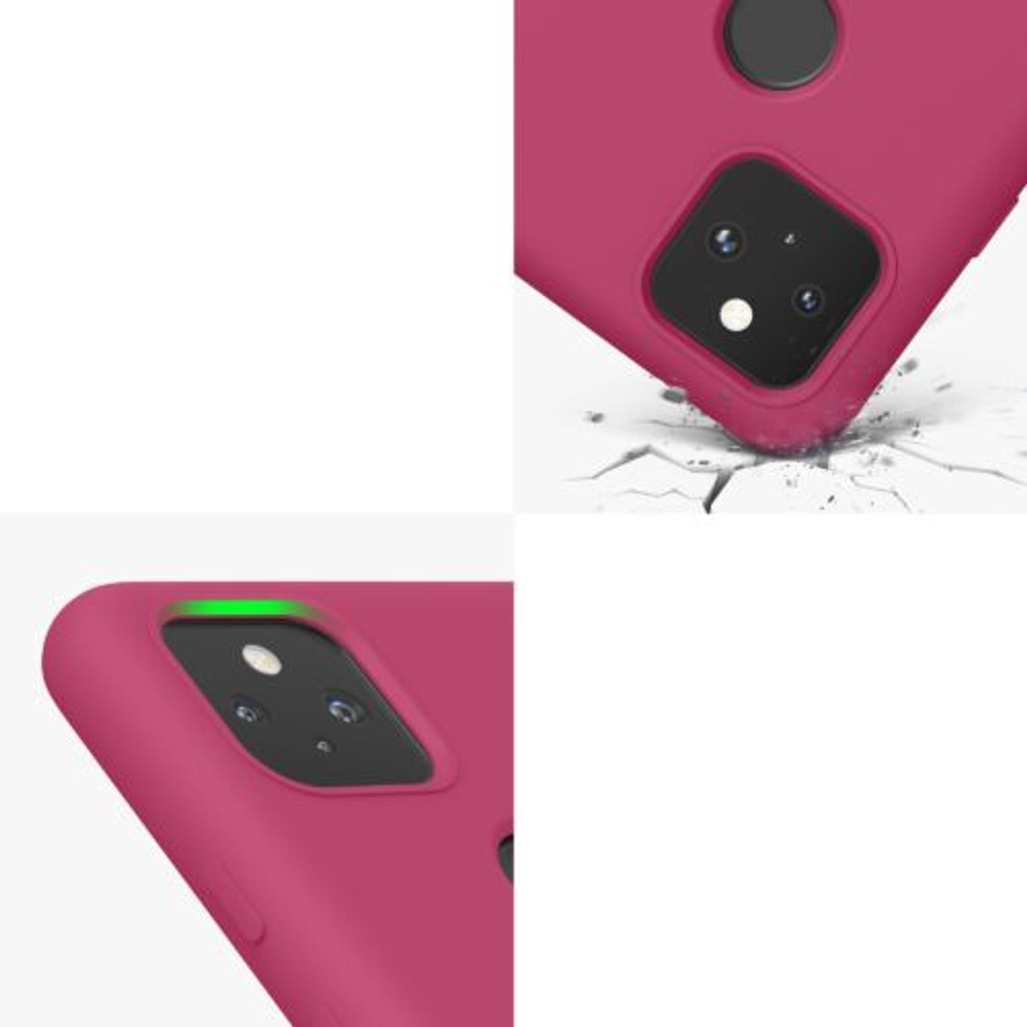 Husa pentru Google Pixel 5a, Silicon, Roz, 55207.213, Kwmobile fotografia produsului View 8 L