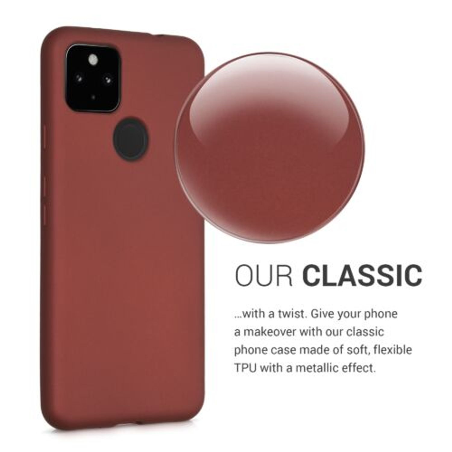 Husa pentru Google Pixel 5a, Silicon, Rosu, 55782.178, Kwmobile fotografia produsului View 5 L