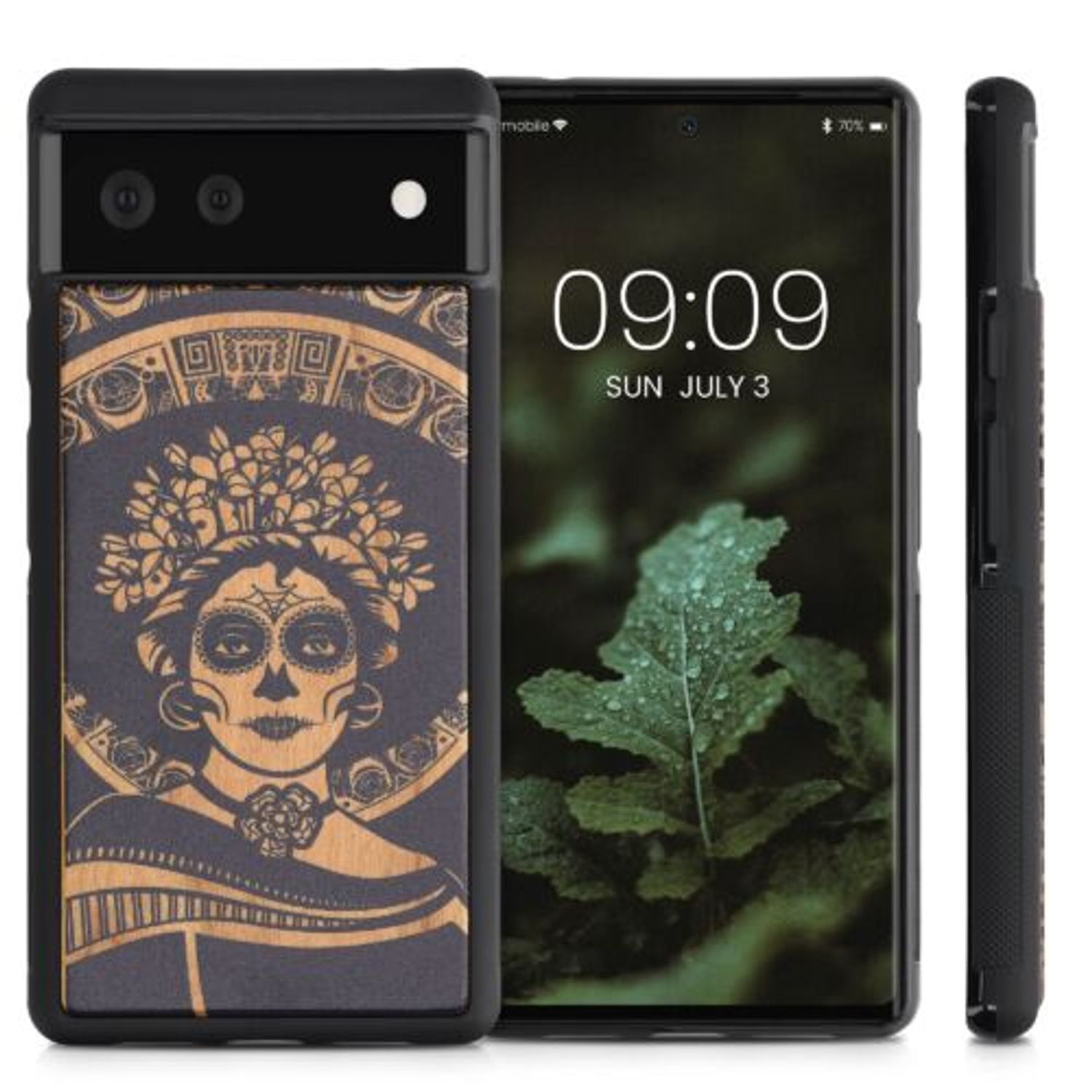 Husa pentru Google Pixel 6, Lemn, Negru, 56784.04, Kwmobile fotografia produsului View 2 L