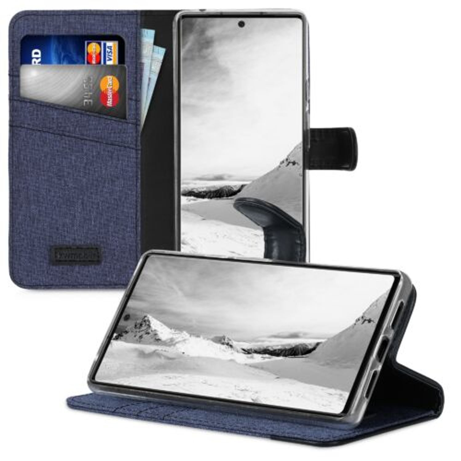 Husa pentru Google Pixel 6, Textil, Albastru, 55988.17, Kwmobile fotografia produsului View 3 L