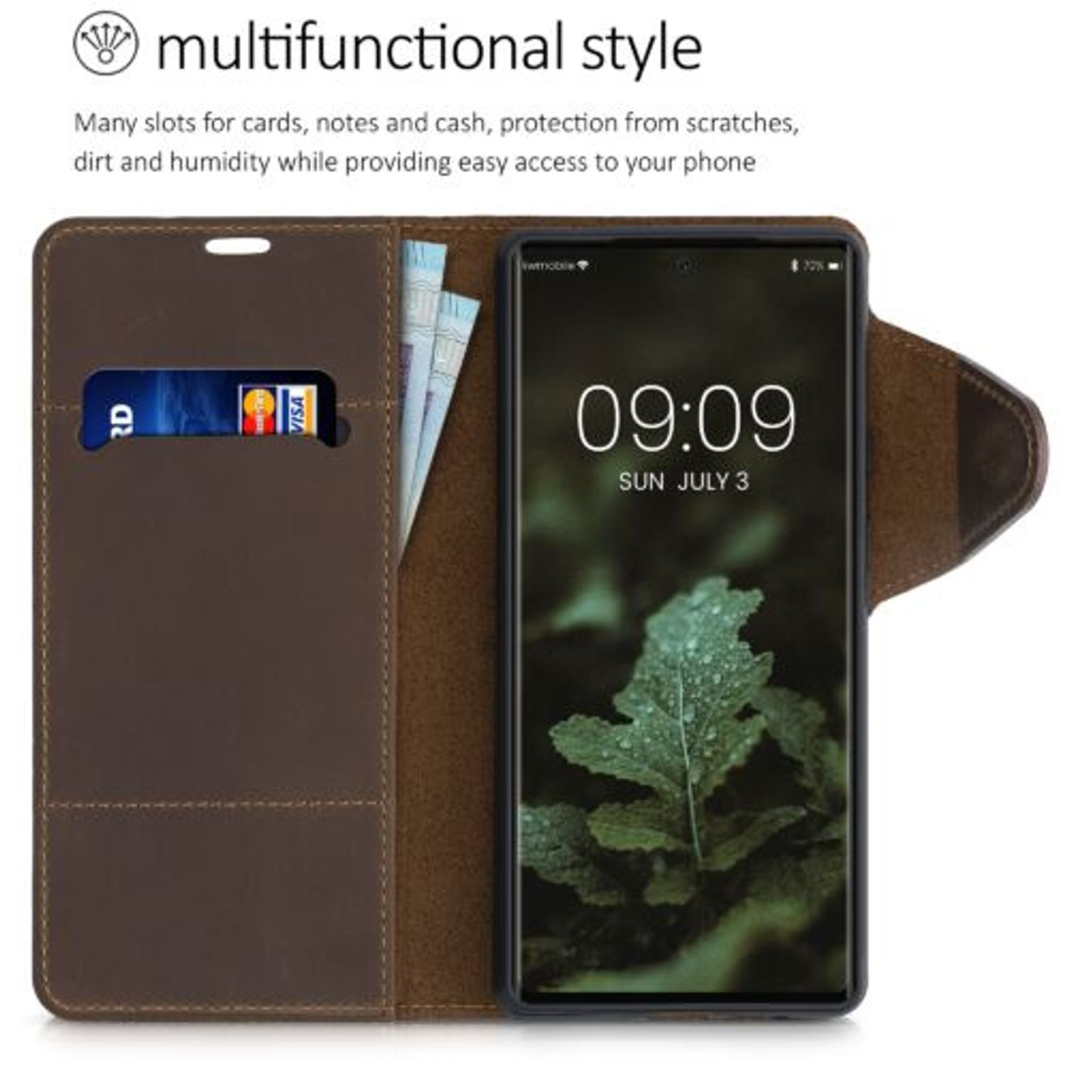Husa pentru Google Pixel 6, Piele naturala, Maro, 55823.05, kalibri fotografia produsului View 5 L