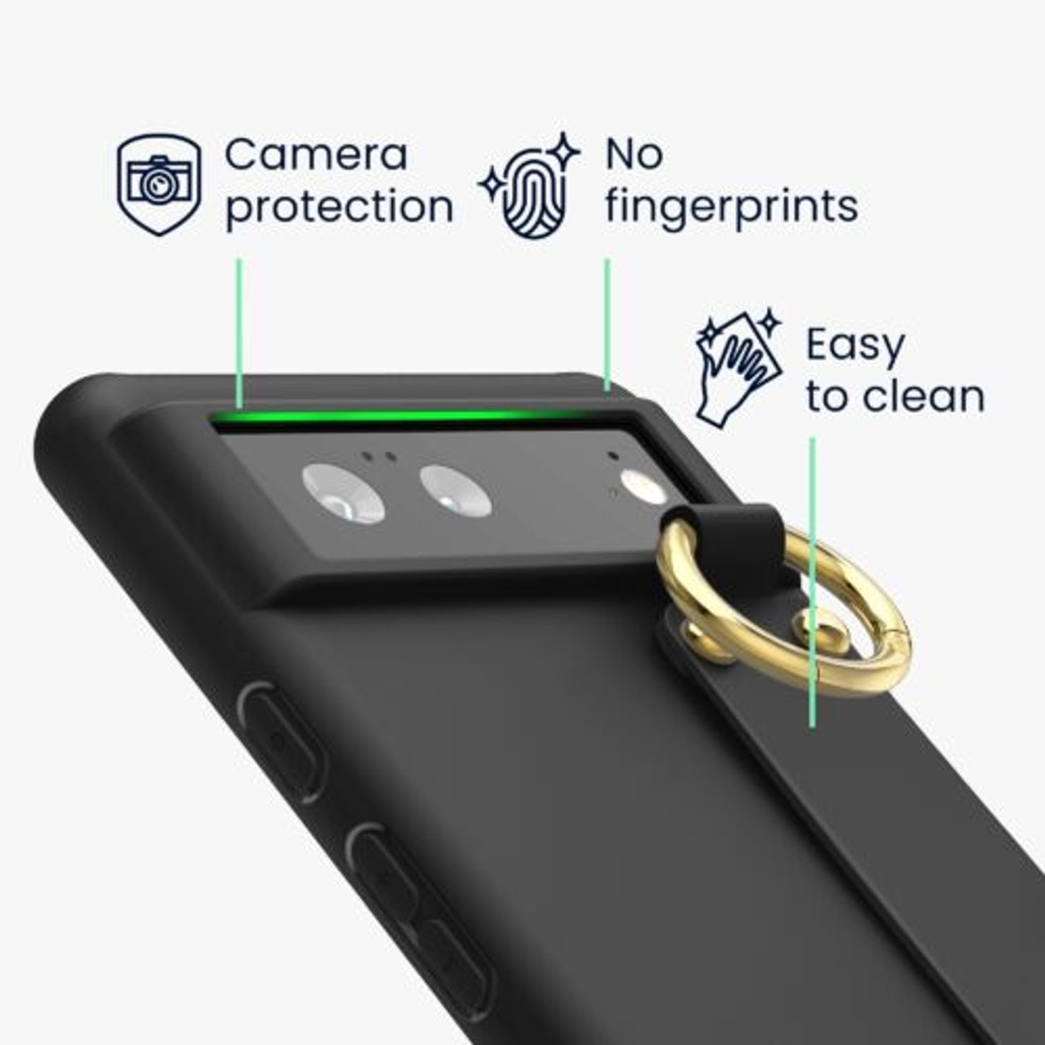Husa pentru Google Pixel 6, Silicon, Negru, 56468.01, Kwmobile fotografia produsului View 4 L