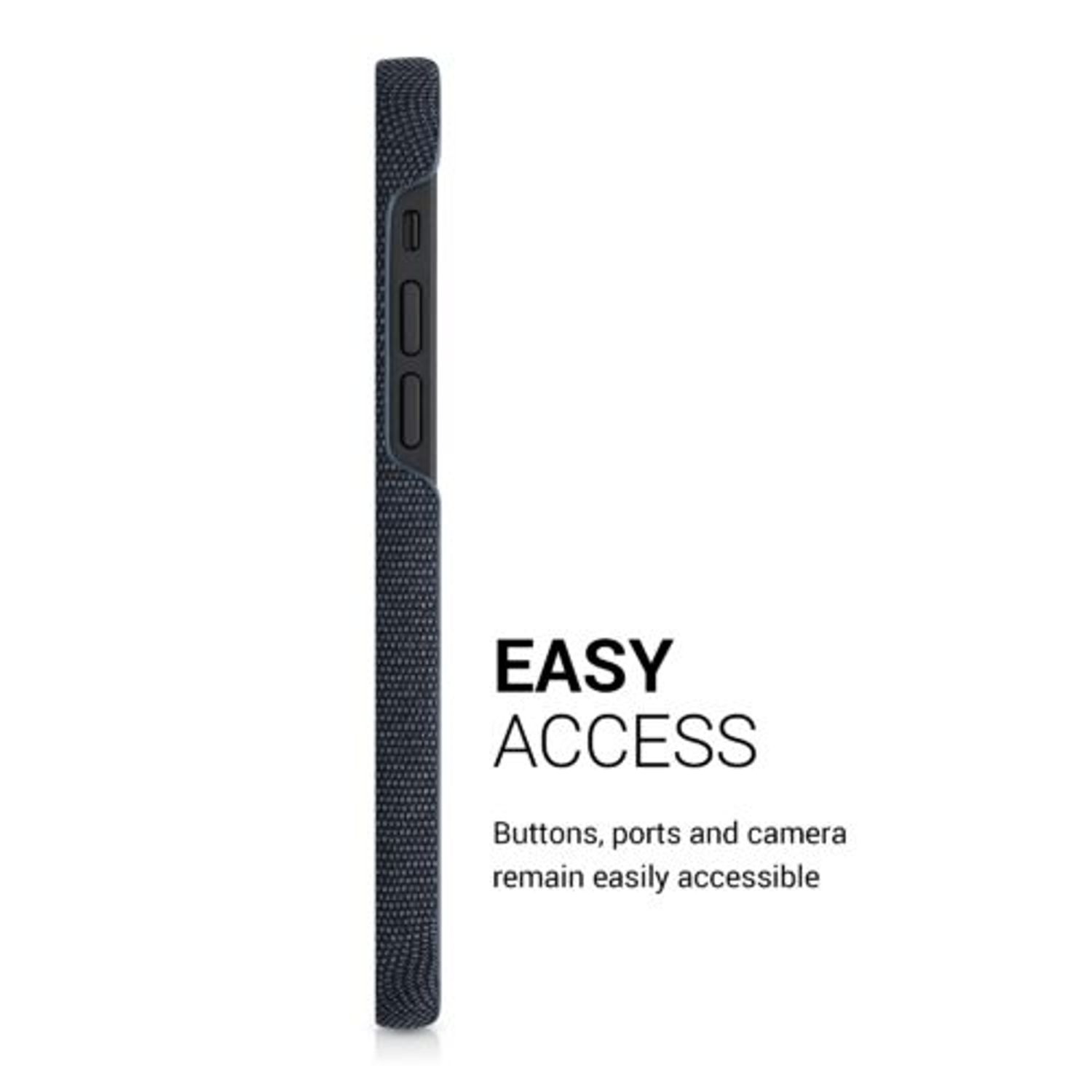 Husa pentru iPhone 12/iPhone 12 Pro, Textil, Albastru, 55752.17 fotografia produsului View 14 L