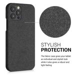 Husa pentru iPhone 12/iPhone 12 Pro, Textil, Gri, 55752.01 fotografia produsului View 3 S