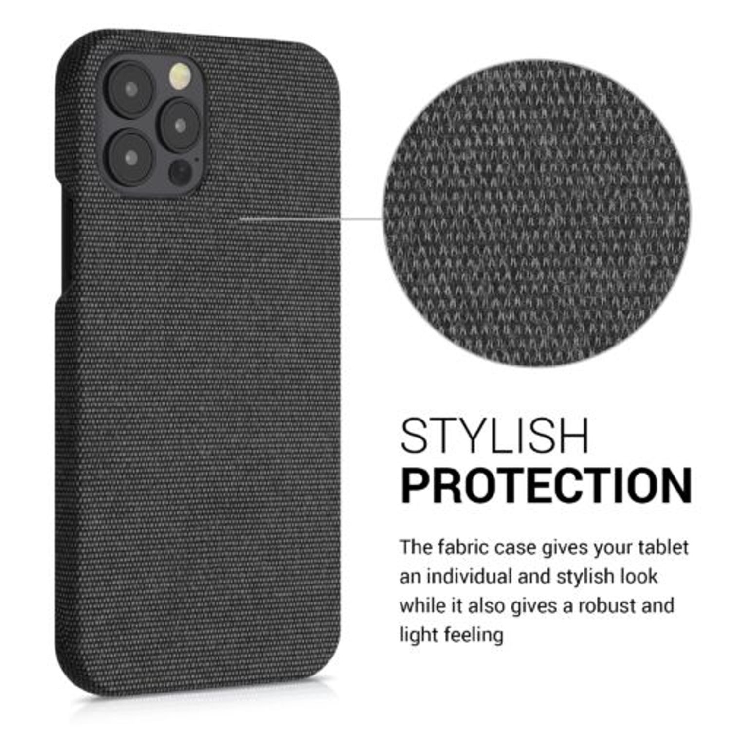 Husa pentru iPhone 12/iPhone 12 Pro, Textil, Gri, 55752.01 fotografia produsului View 3 L