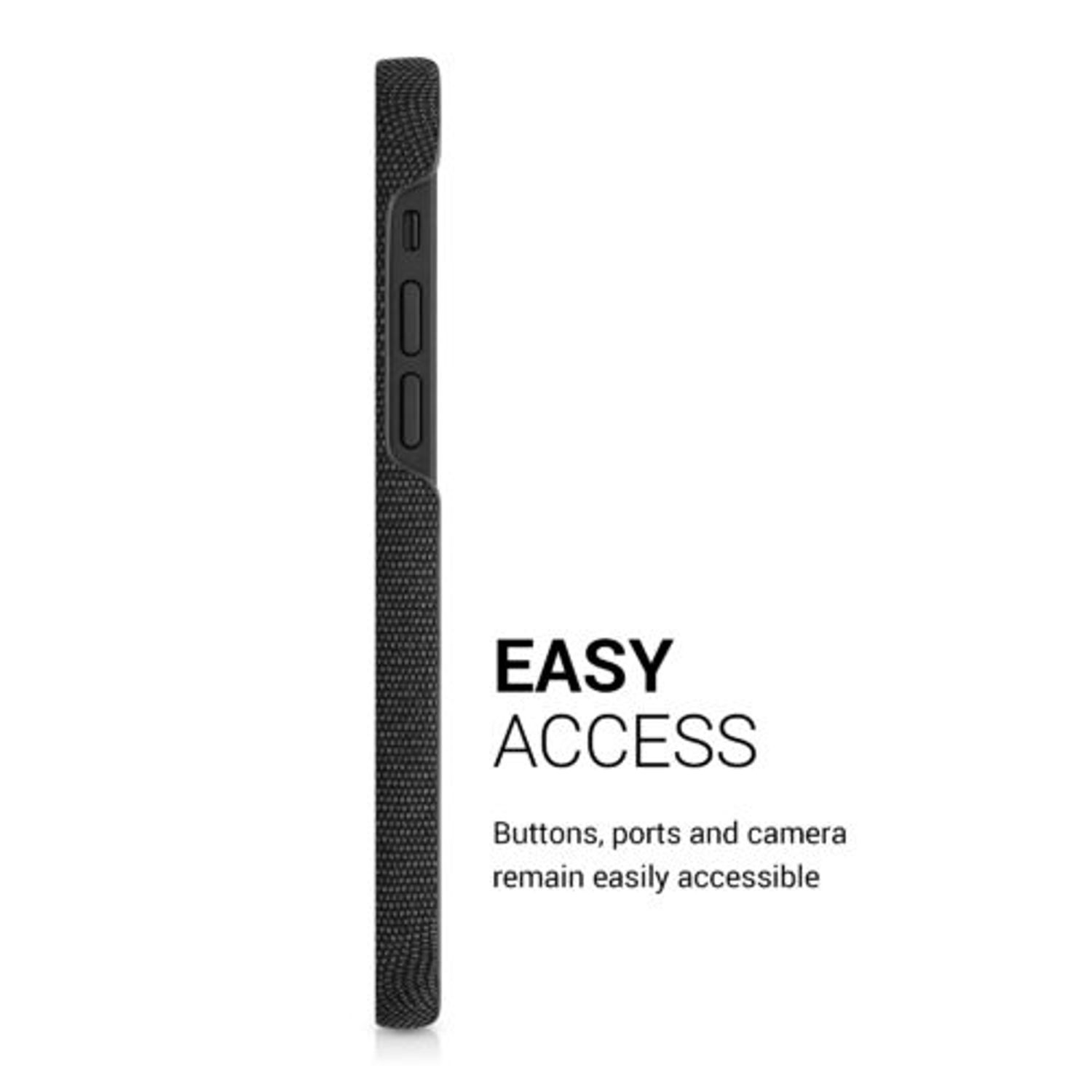 Husa pentru iPhone 12/iPhone 12 Pro, Textil, Gri, 55752.01 fotografia produsului View 5 L