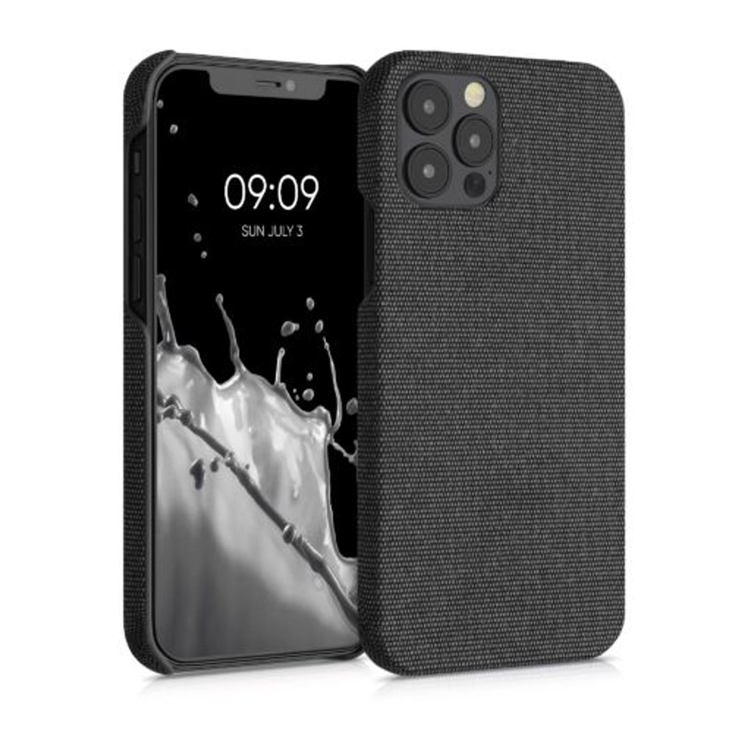 Husa pentru iPhone 12/iPhone 12 Pro, Textil, Gri, 55752.01 fotografia produsului