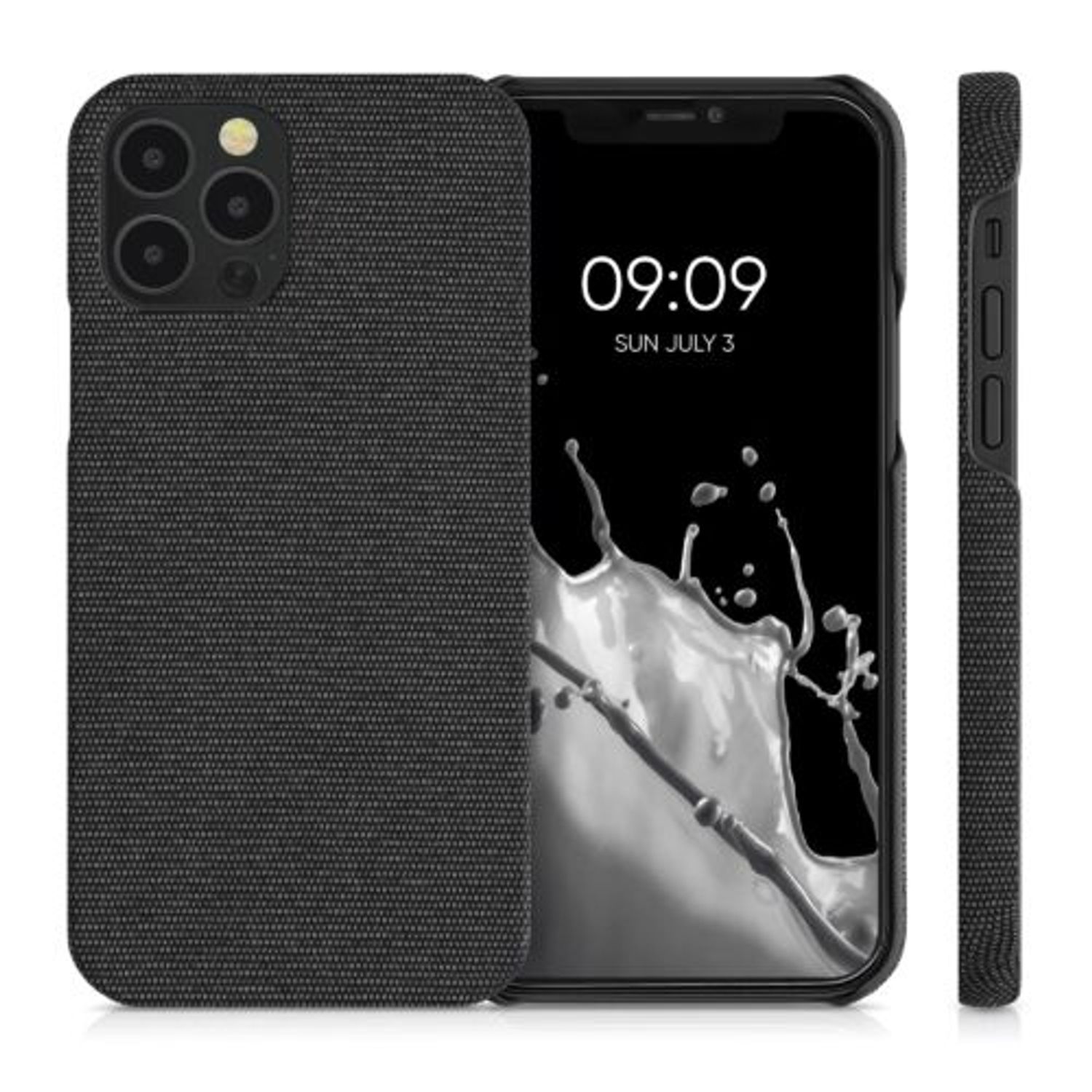 Husa pentru iPhone 12/iPhone 12 Pro, Textil, Gri, 55752.01 fotografia produsului View 2 L