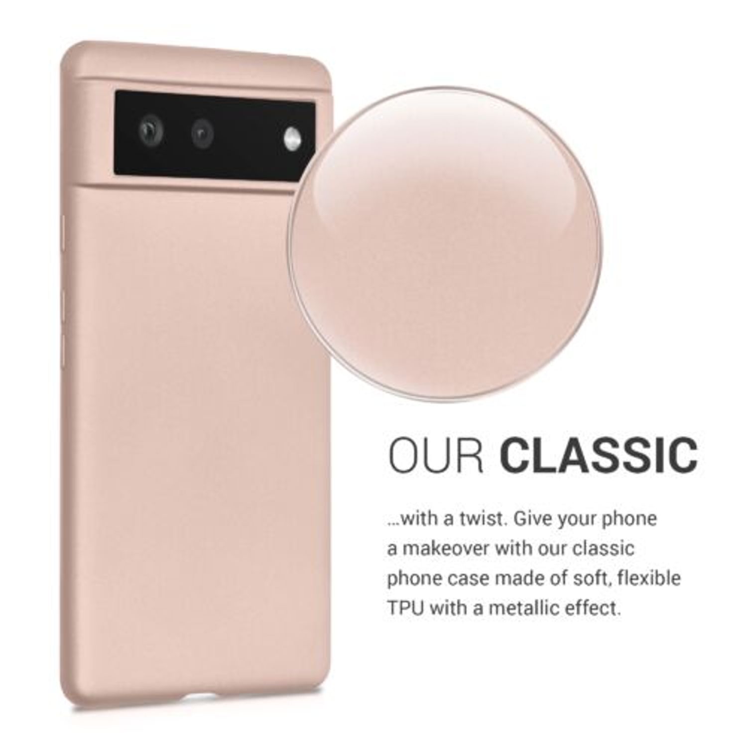 Husa pentru Google Pixel 6, Silicon, Crem, 55783.31, Kwmobile fotografia produsului View 4 L