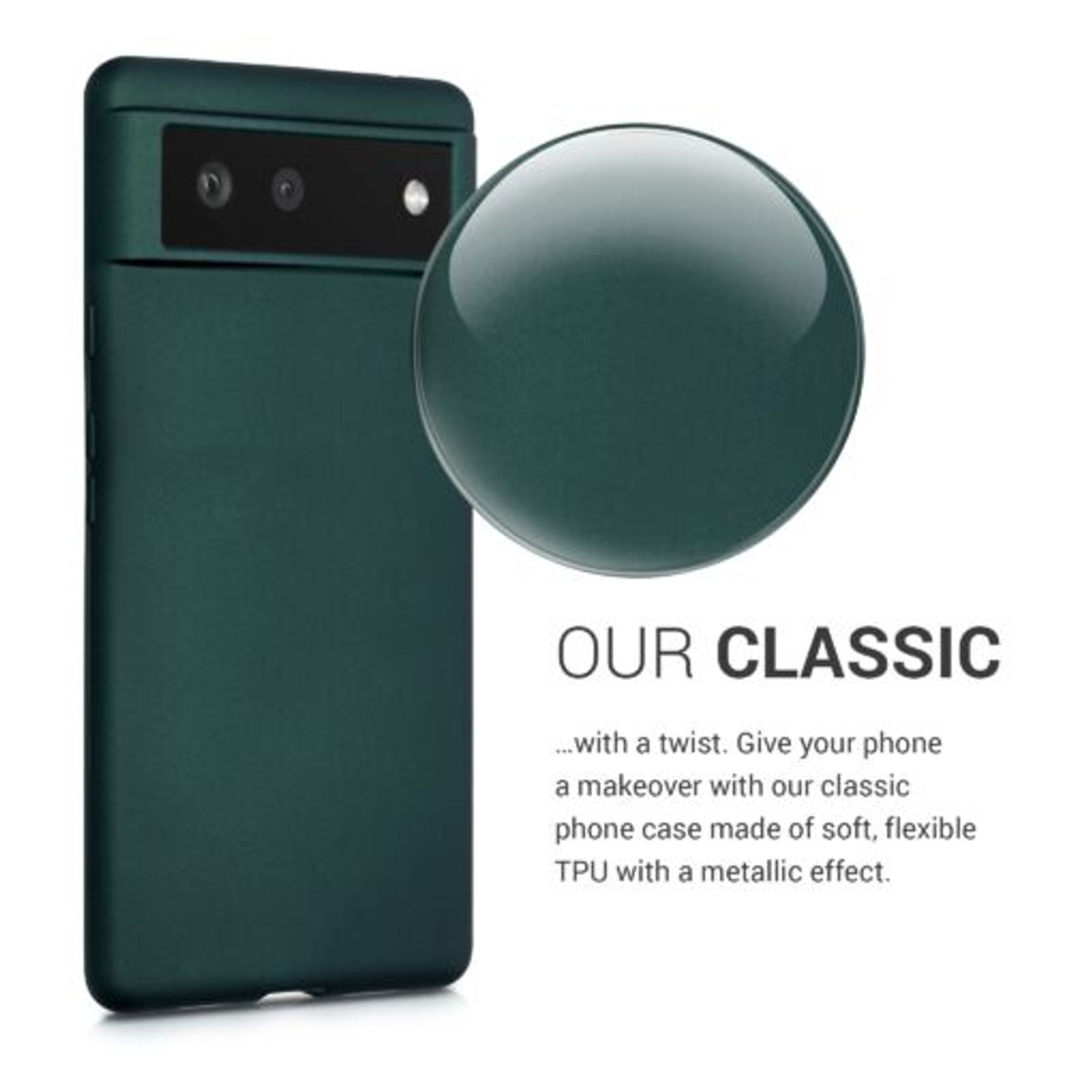 Husa pentru Google Pixel 6, Silicon, Verde, 55783.14, Kwmobile fotografia produsului View 3 L