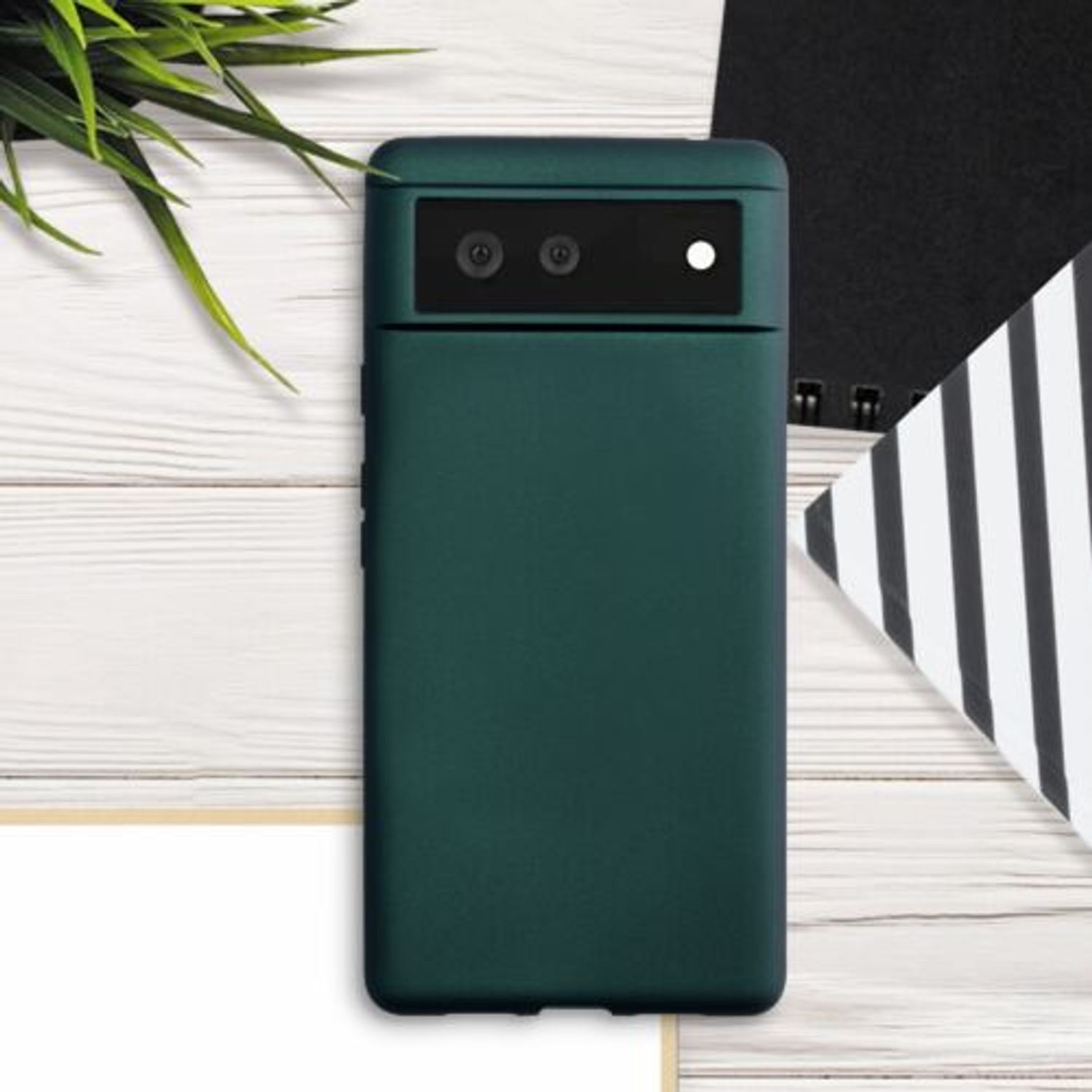 Husa pentru Google Pixel 6, Silicon, Verde, 55783.14, Kwmobile fotografia produsului View 4 L
