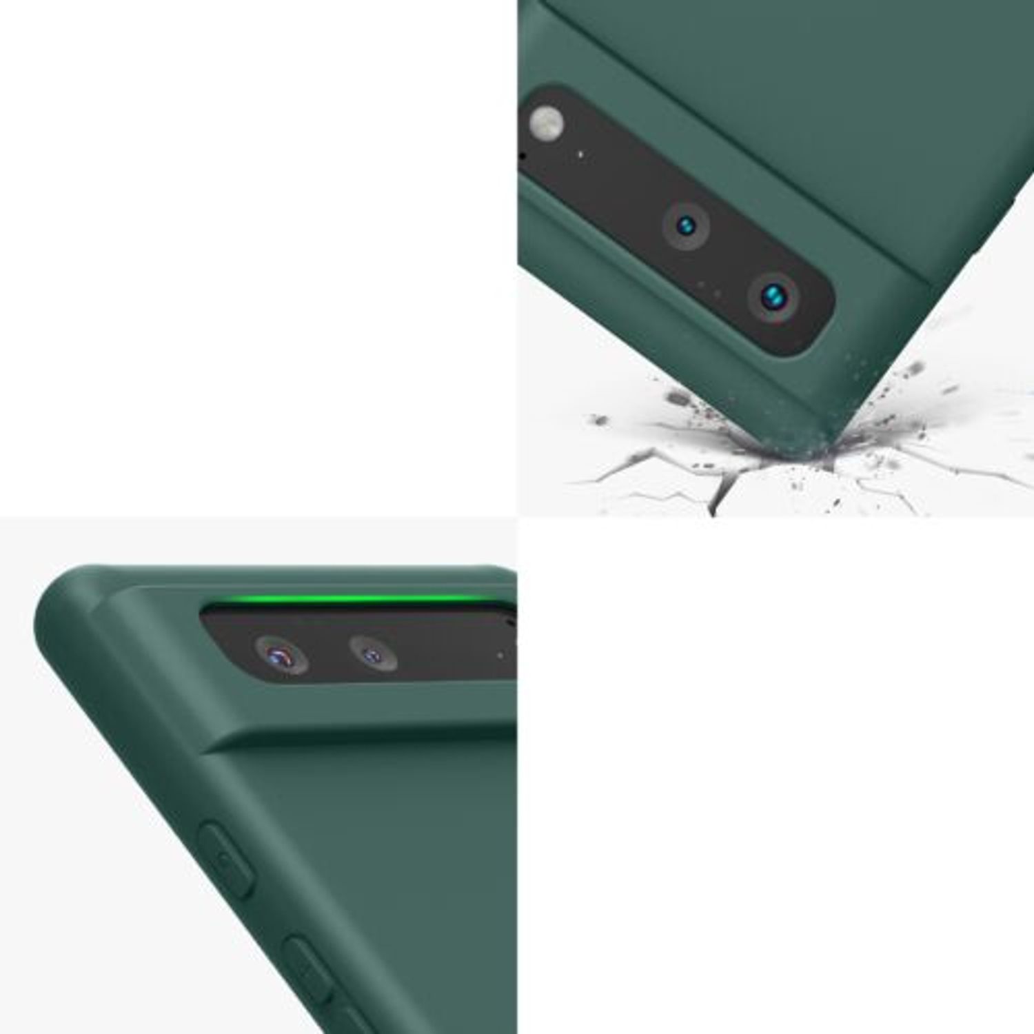 Husa pentru Google Pixel 6, Silicon, Verde, 55865.169, Kwmobile fotografia produsului View 4 L