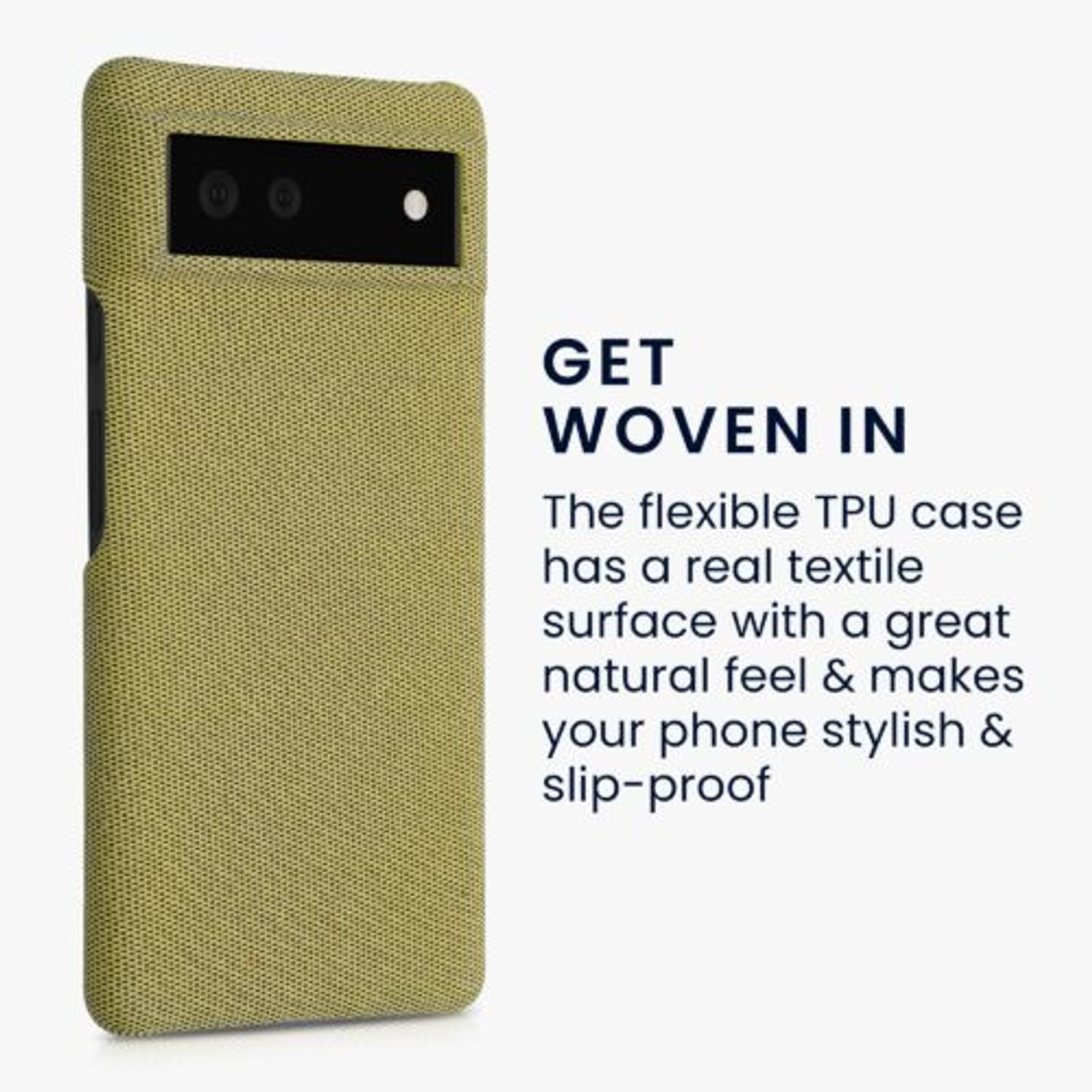 Husa pentru Google Pixel 6, Textil, Galben, 56944.06, Kwmobile fotografia produsului View 3 L