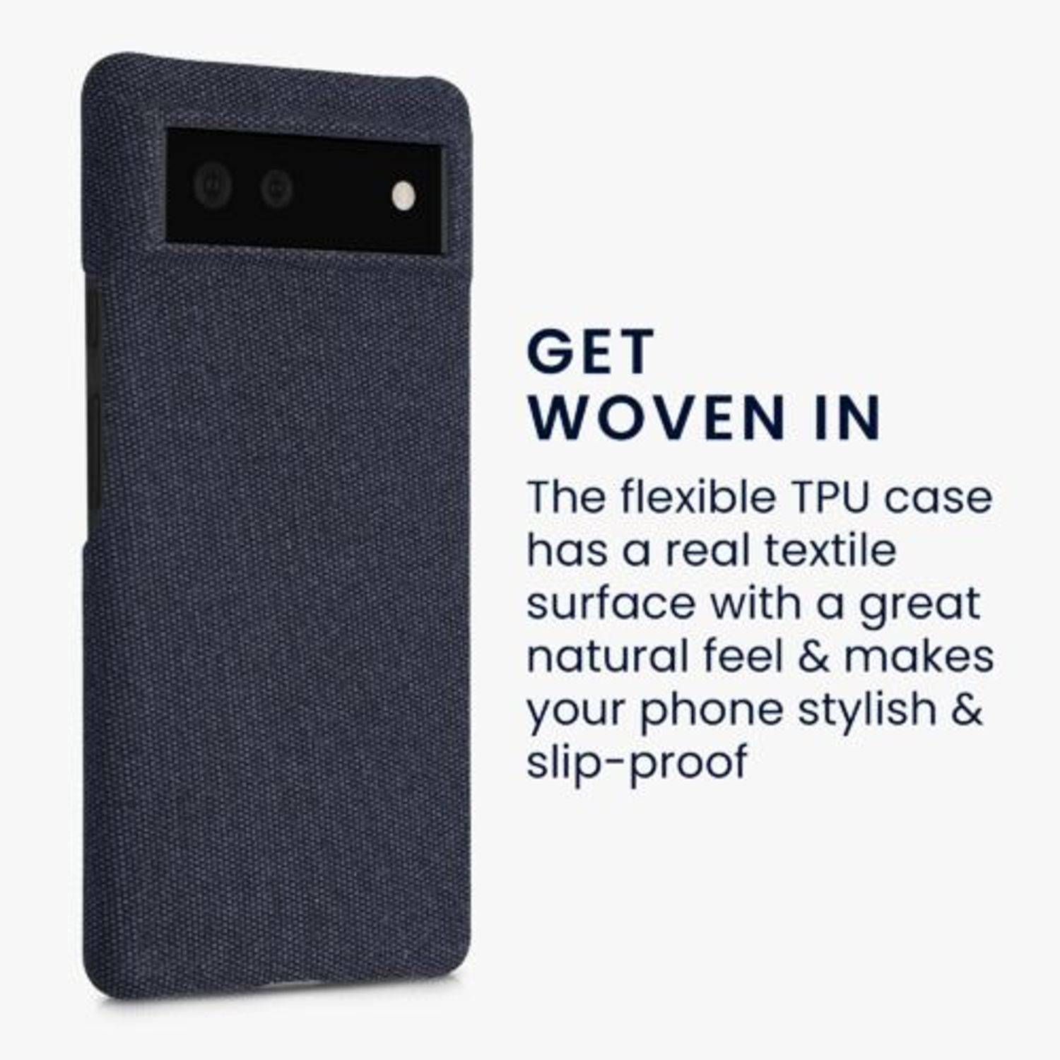 Husa pentru Google Pixel 6, Textil, Albastru, 56944.17, Kwmobile fotografia produsului View 5 L