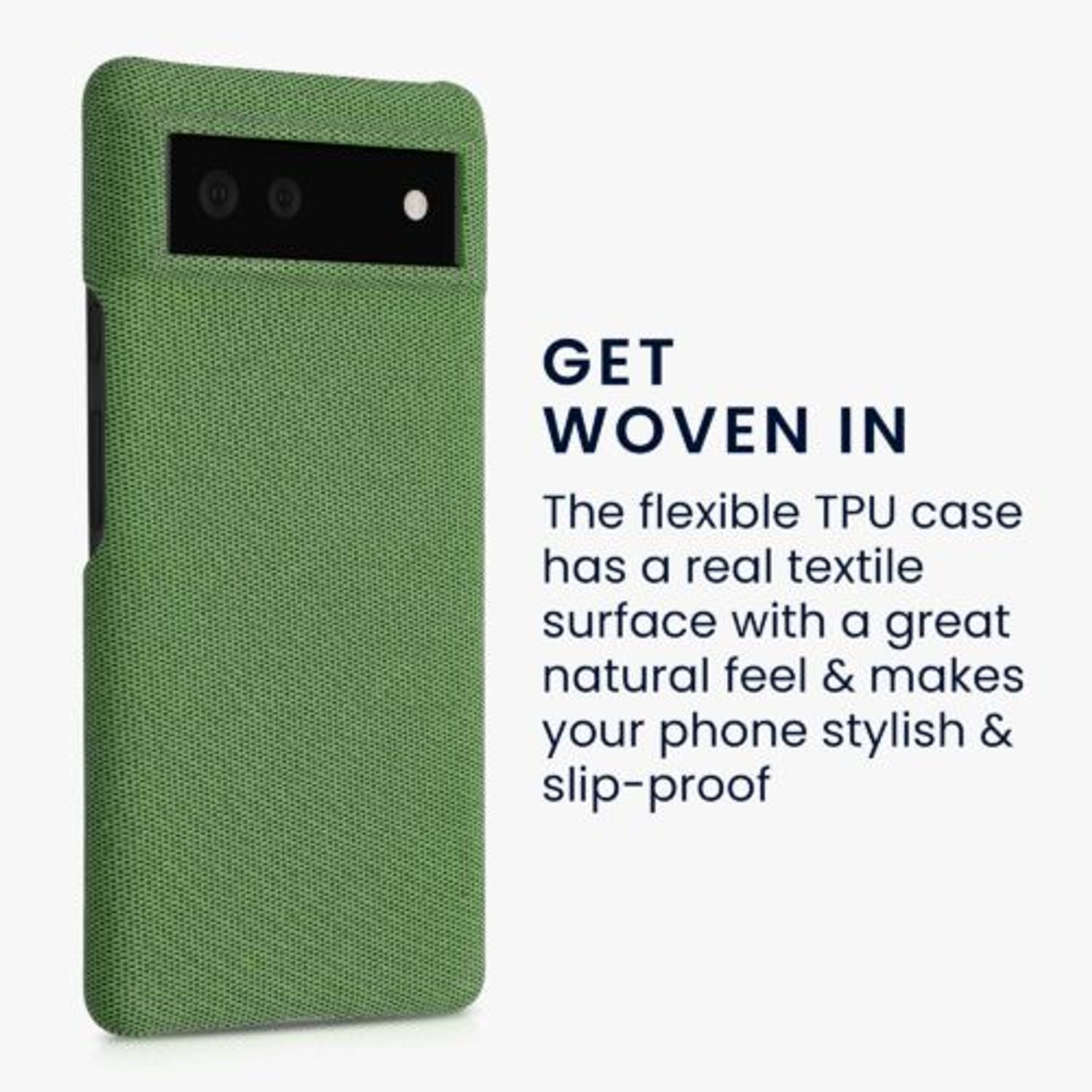 Husa pentru Google Pixel 6, Textil, Verde, 56944.07, Kwmobile fotografia produsului View 4 L