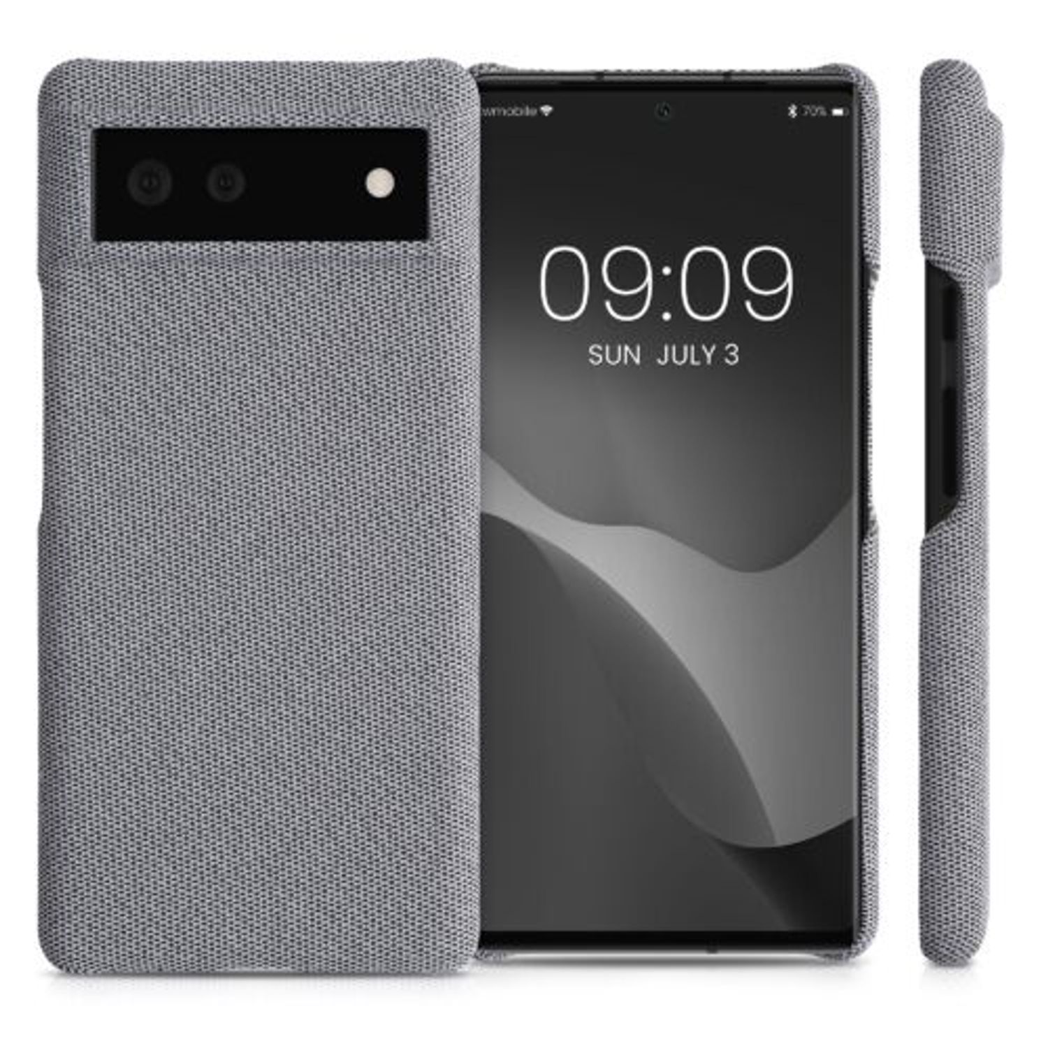 Husa pentru Google Pixel 6, Textil, Gri, 56944.25, Kwmobile fotografia produsului View 2 L
