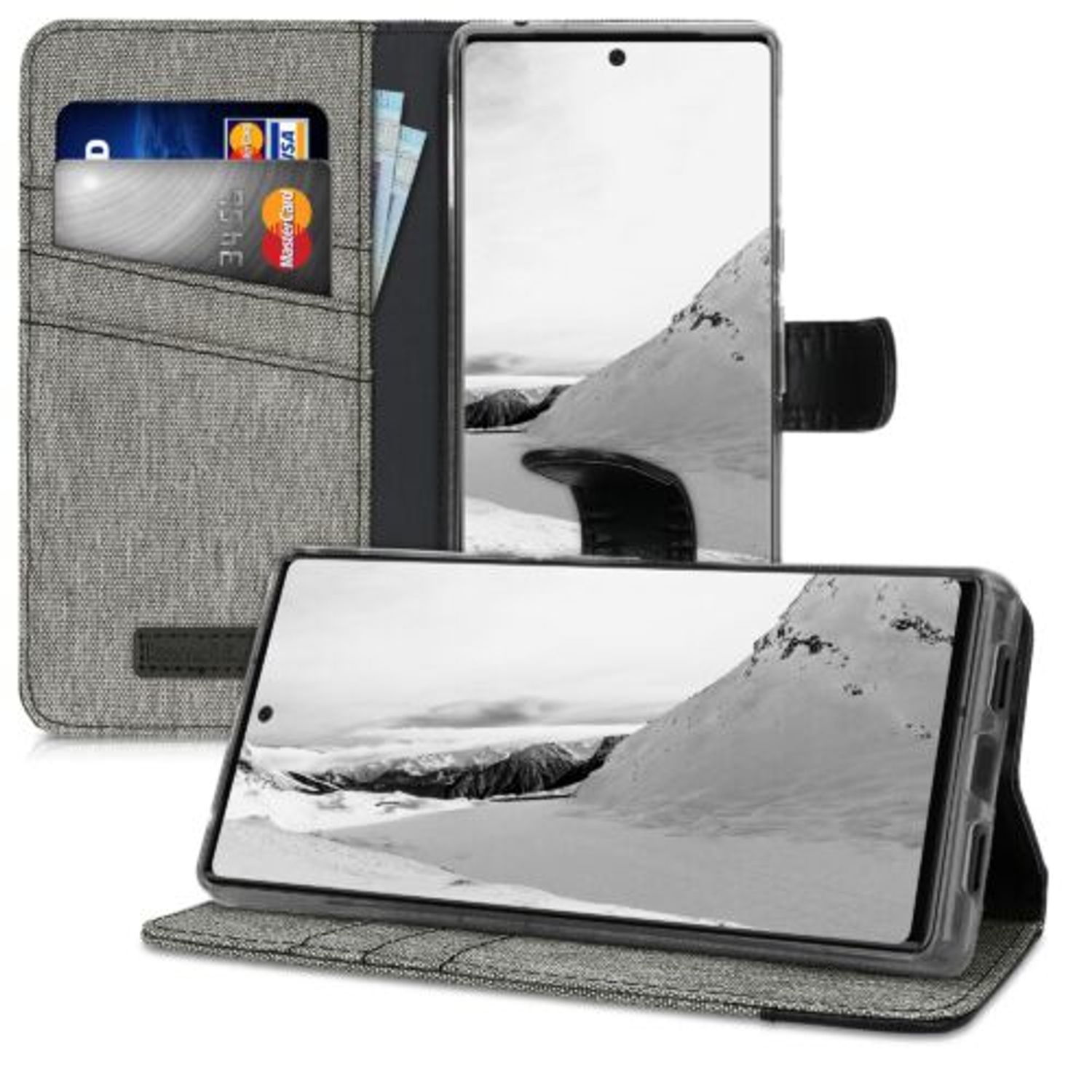 Husa pentru Google Pixel 6 Pro, Textil, Gri, 55989.22, Kwmobile fotografia produsului View 4 L