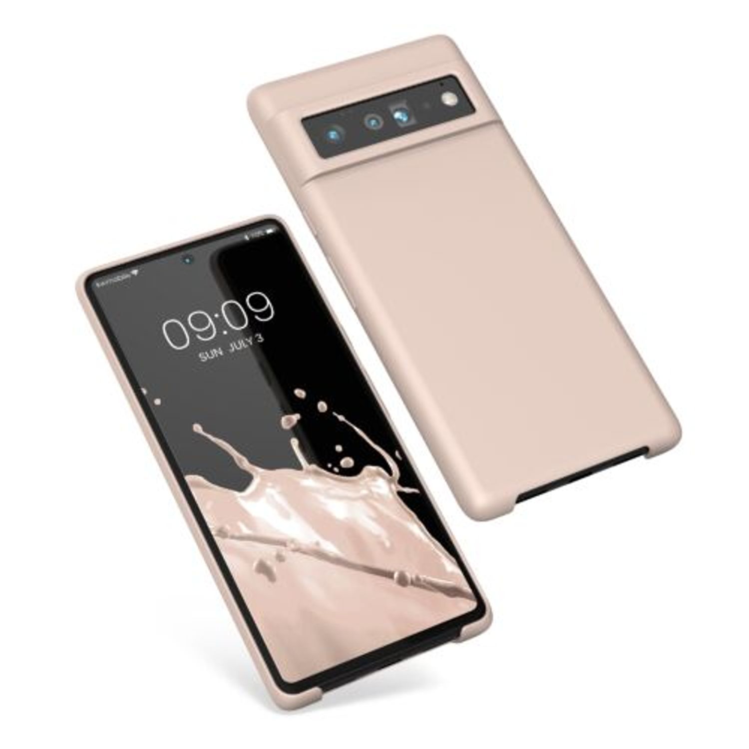 Husa pentru Google Pixel 6 Pro, Silicon, Crem, 55863.225, Kwmobile fotografia produsului View 2 L