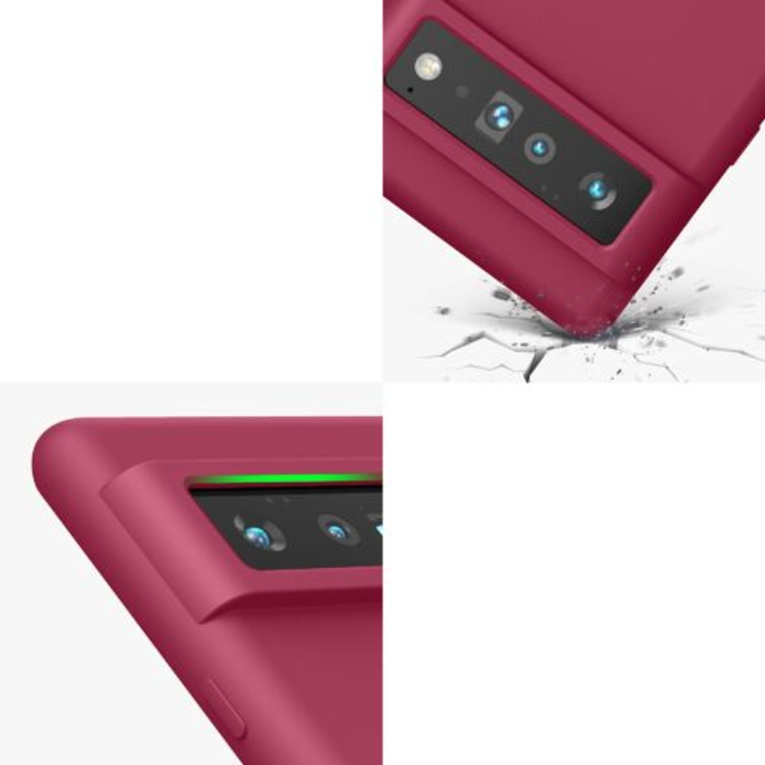 Husa pentru Google Pixel 6 Pro, Silicon, Rosu, 55863.106, Kwmobile fotografia produsului View 2 L