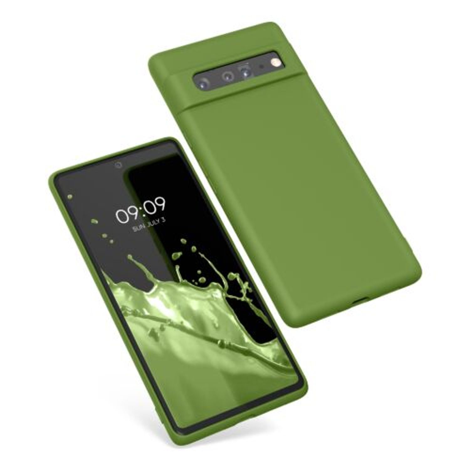 Husa pentru Google Pixel 6 Pro, Silicon, Verde, 55866.220, Kwmobile fotografia produsului View 2 L