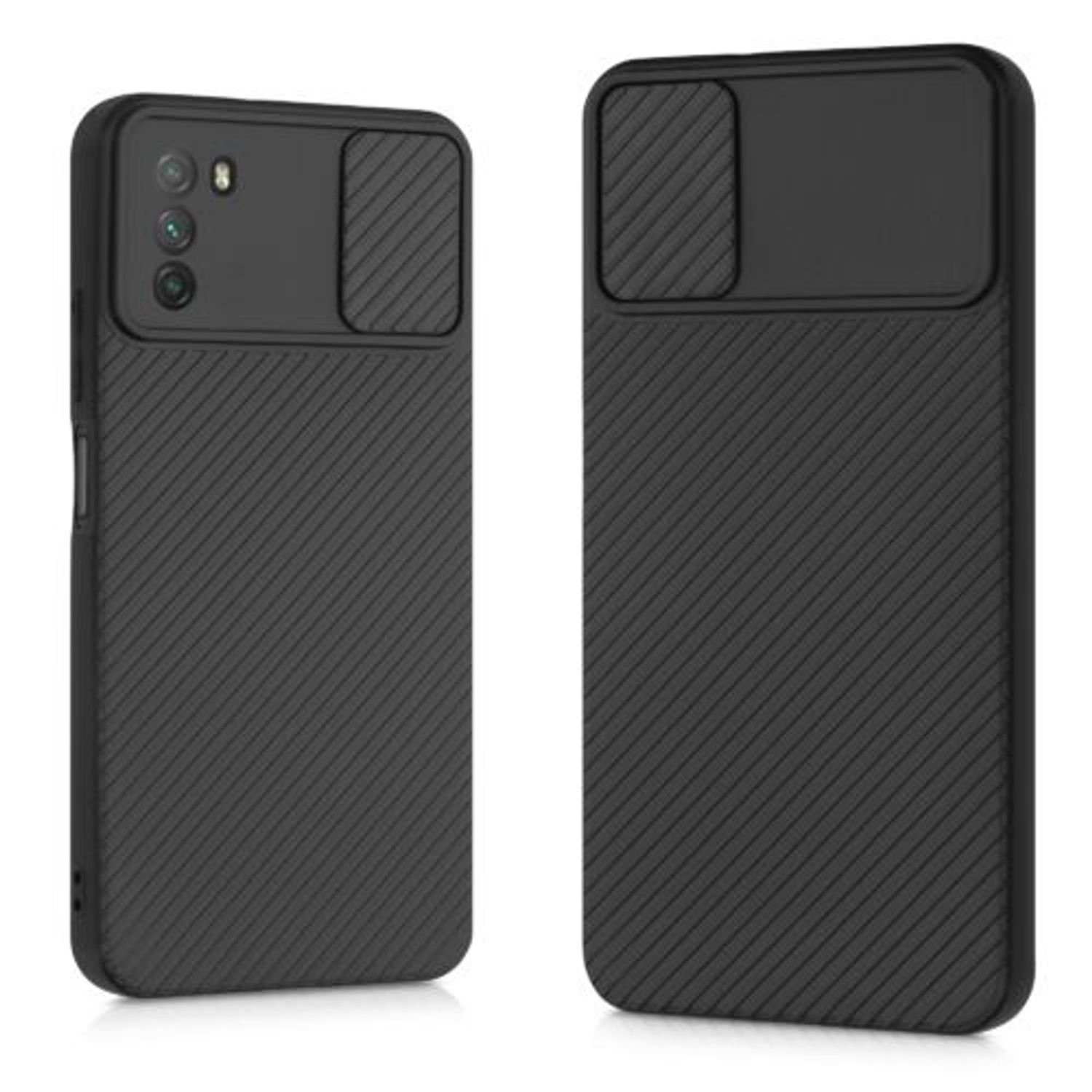 Husa pentru Xiaomi Poco M3, Silicon, Negru, 56366.01, Kwmobile fotografia produsului View 7 L