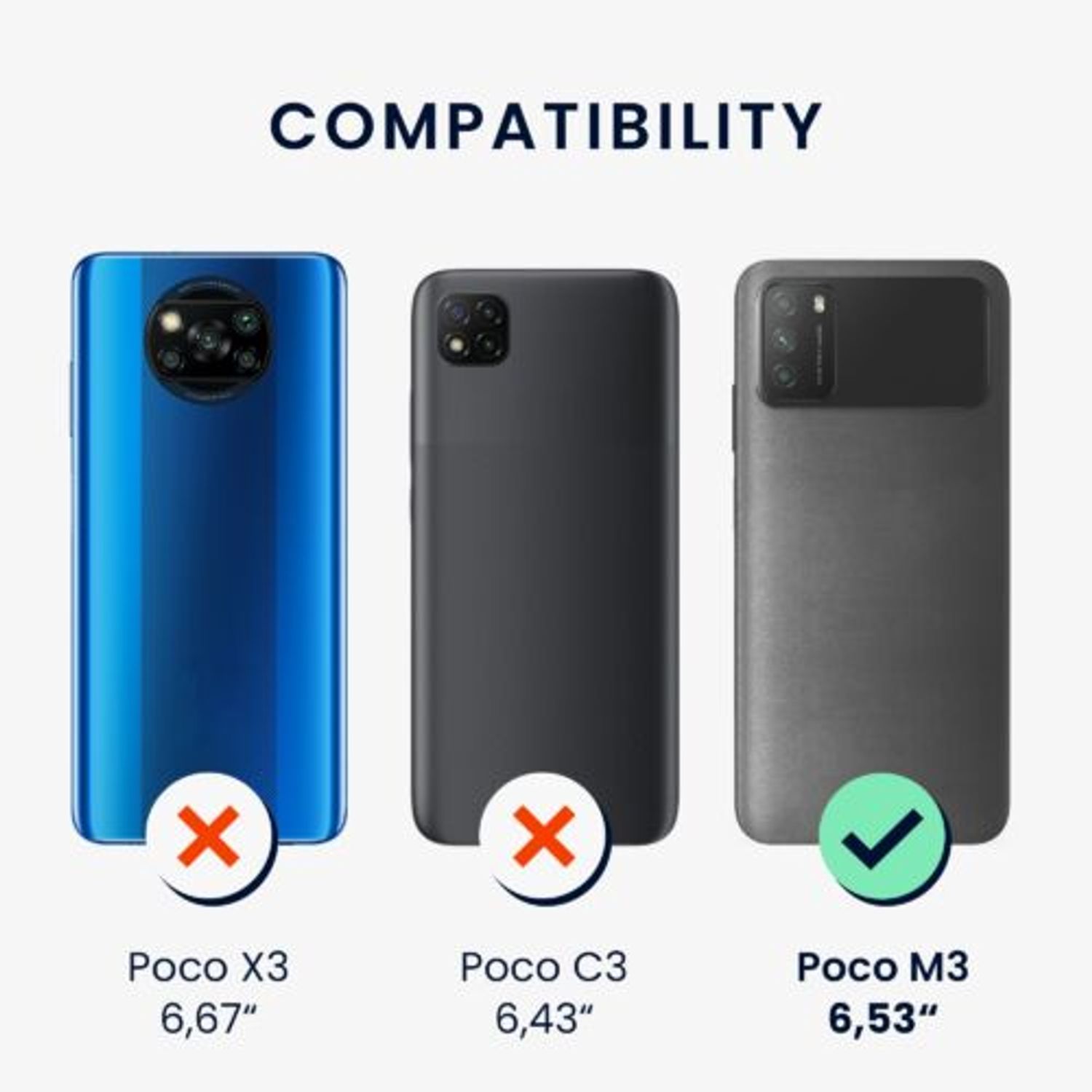 Husa pentru Xiaomi Poco M3, Silicon, Negru, 56366.01, Kwmobile fotografia produsului View 6 L