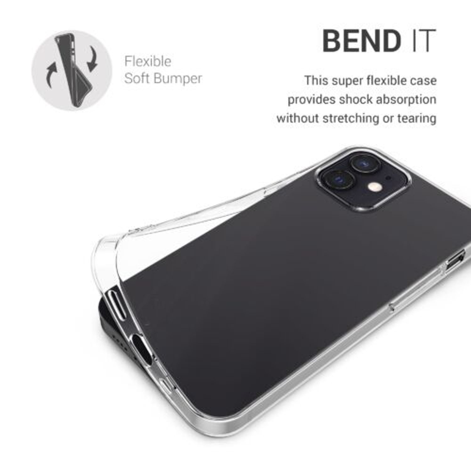 Husa pentru Apple iPhone 12/iPhone 12 Pro, Silicon, Transparent, 54409.03 fotografia produsului View 3 L