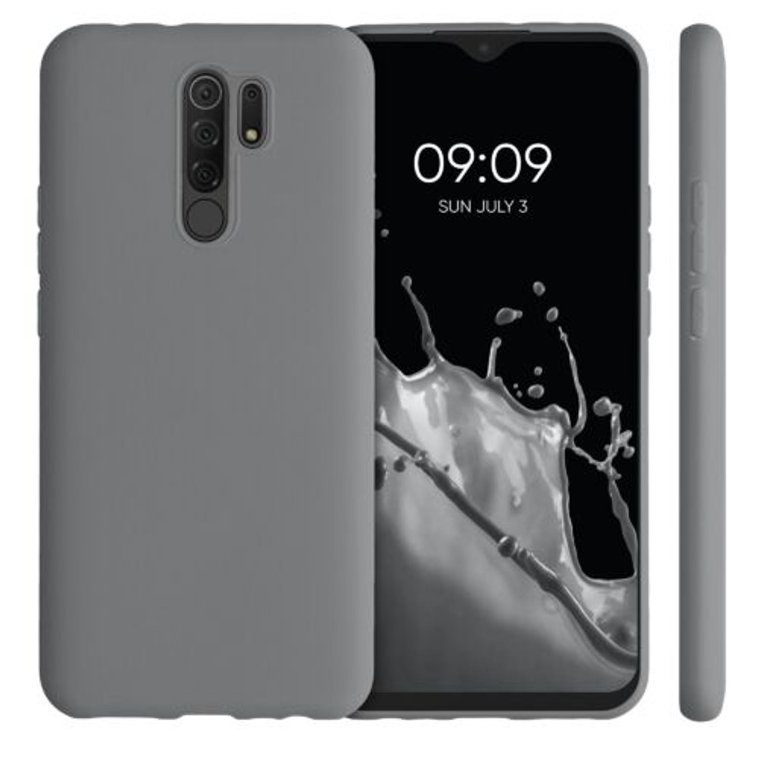 Husa pentru Xiaomi Redmi 9, Silicon, Gri, 52766.155, Kwmobile fotografia produsului View 2 L