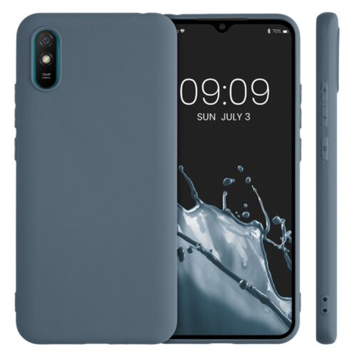 Husa pentru Xiaomi Redmi 9A, Silicon, Verde, 52847.202, Kwmobile fotografia produsului View 3 L