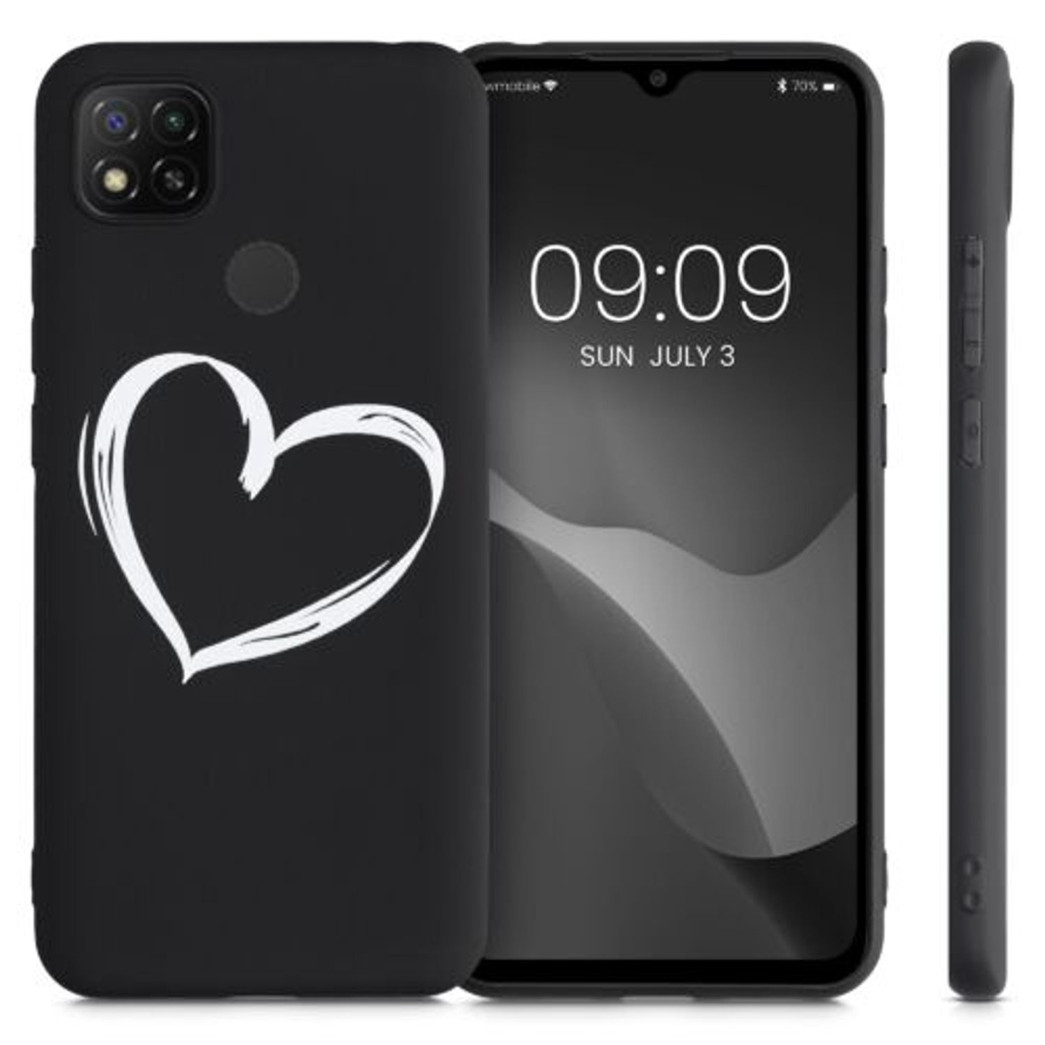 Husa pentru Xiaomi Redmi 9C, Silicon, Negru, 52851.05, Kwmobile fotografia produsului View 2 L