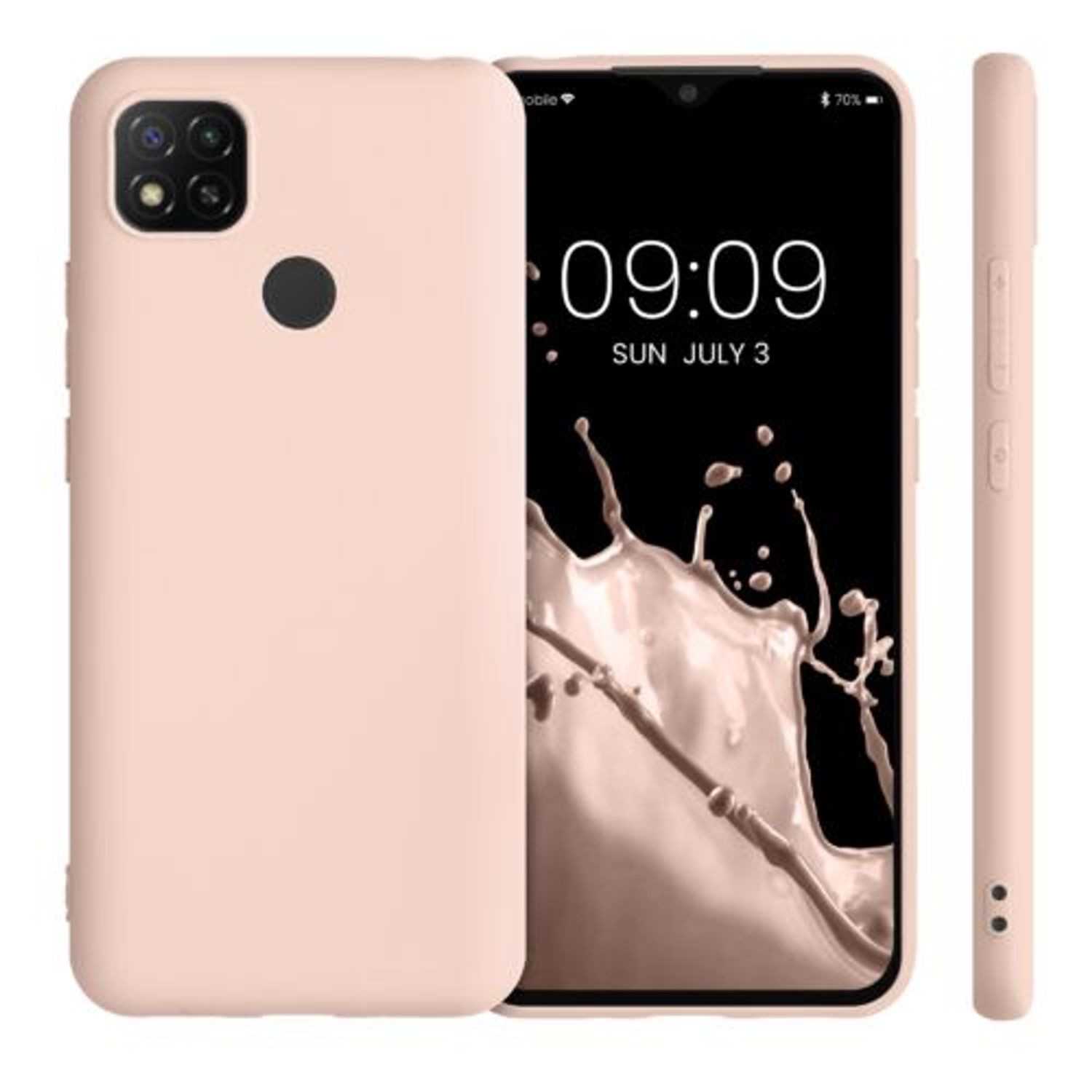 Husa pentru Xiaomi Redmi 9C, Silicon, Roz, 52850.225, Kwmobile fotografia produsului View 2 L