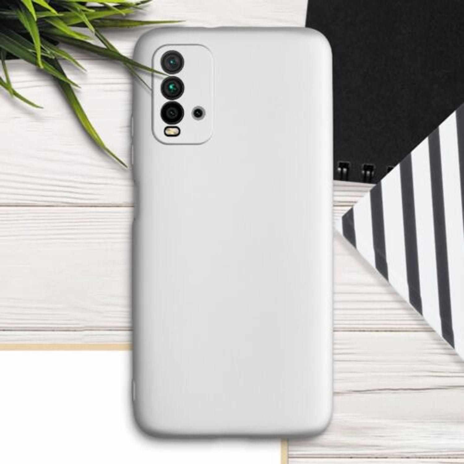 Husa pentru Xiaomi Redmi 9T, Silicon, Silver, 54338.67, Kwmobile fotografia produsului View 3 L