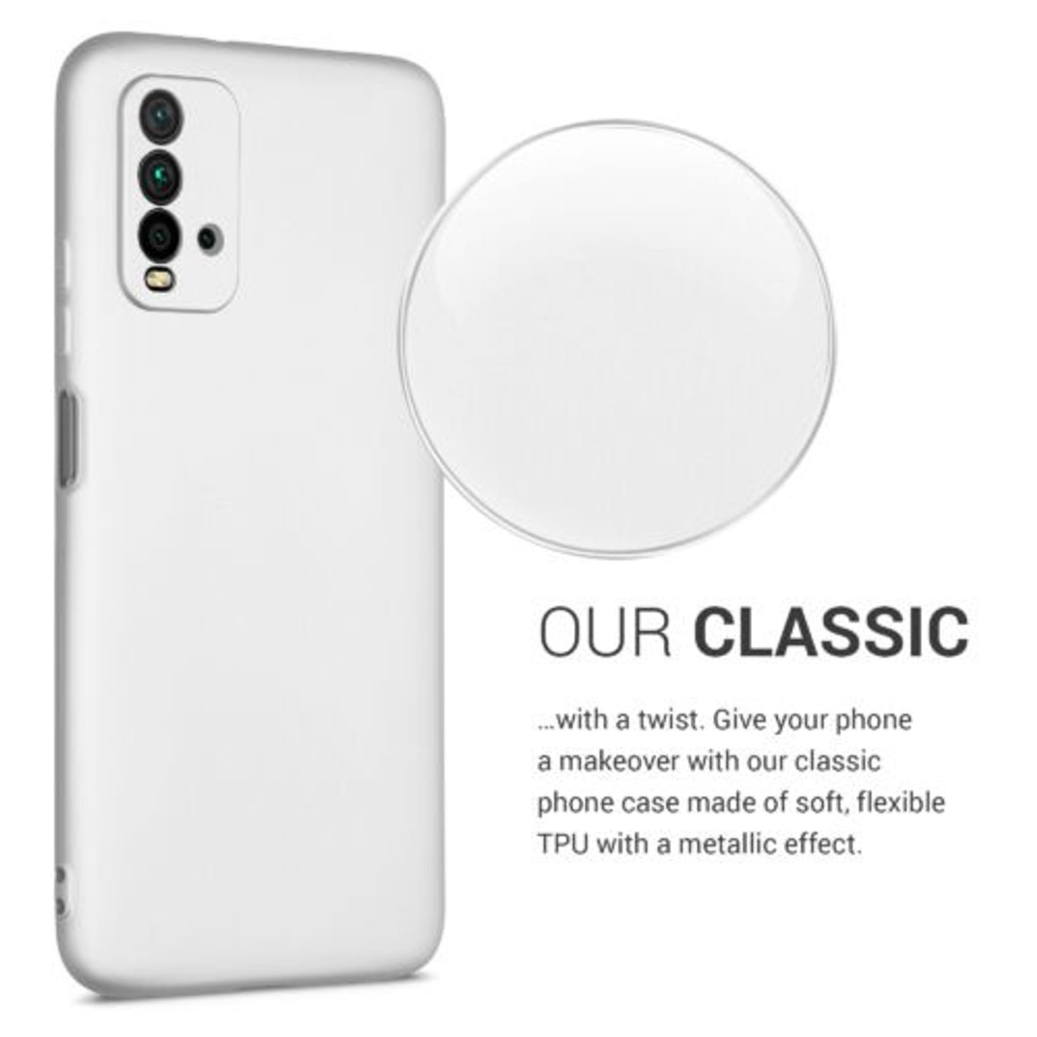 Husa pentru Xiaomi Redmi 9T, Silicon, Silver, 54338.67, Kwmobile fotografia produsului View 4 L