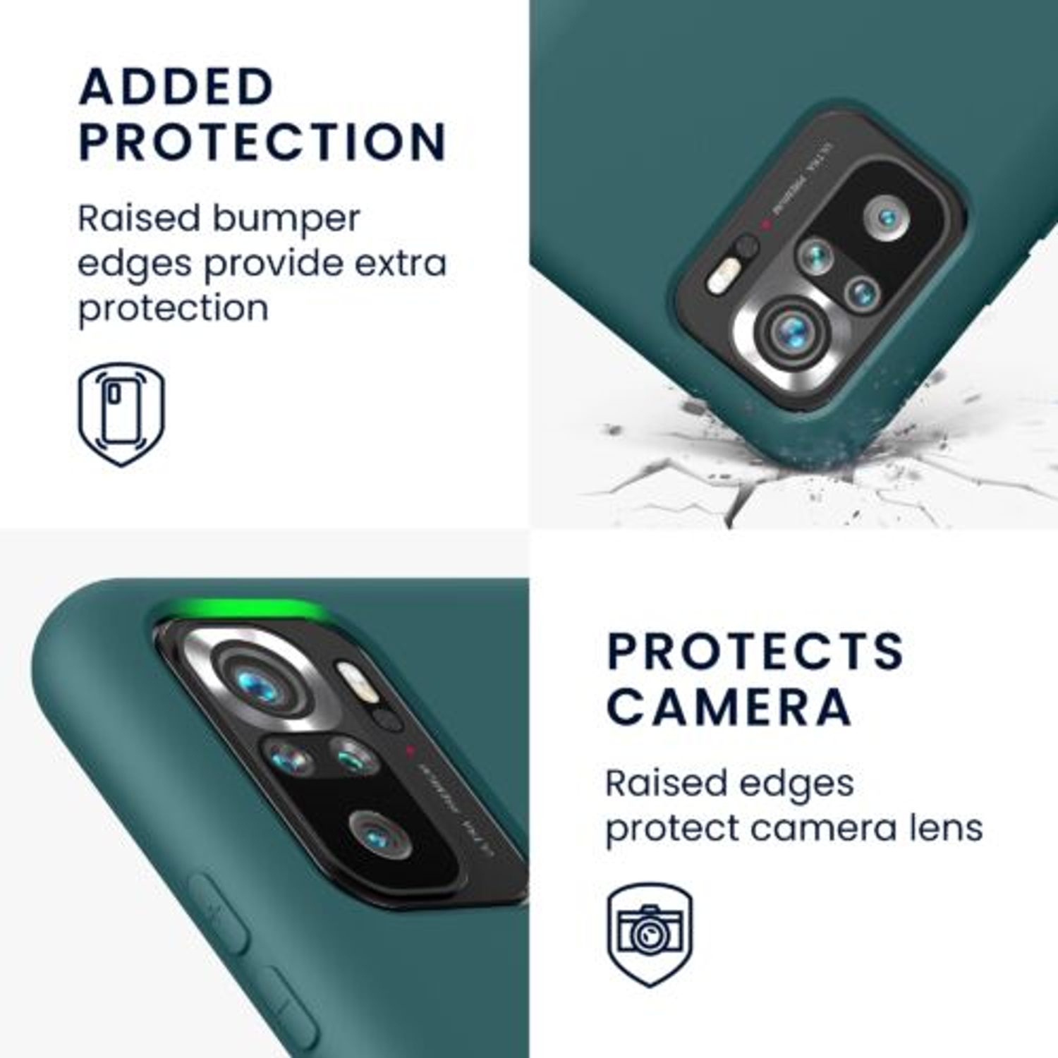 Husa pentru Xiaomi Redmi Note 10/Redmi Note 10S, Silicon, Verde, 56571.57, Kwmobile fotografia produsului View 3 L