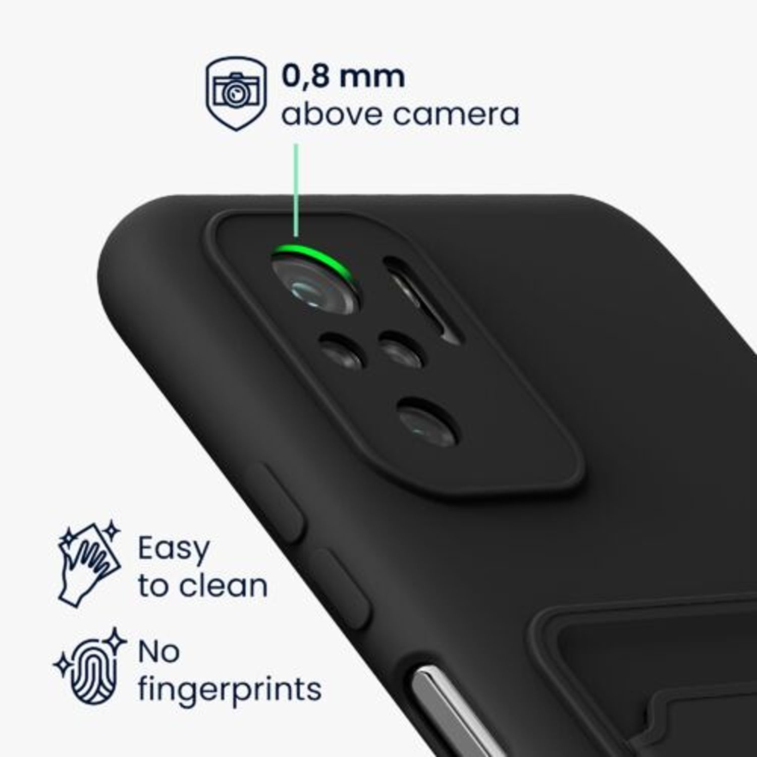 Husa pentru Xiaomi Redmi Note 10/Redmi Note 10S, Silicon, Negru, 56956.47, Kwmobile fotografia produsului View 6 L