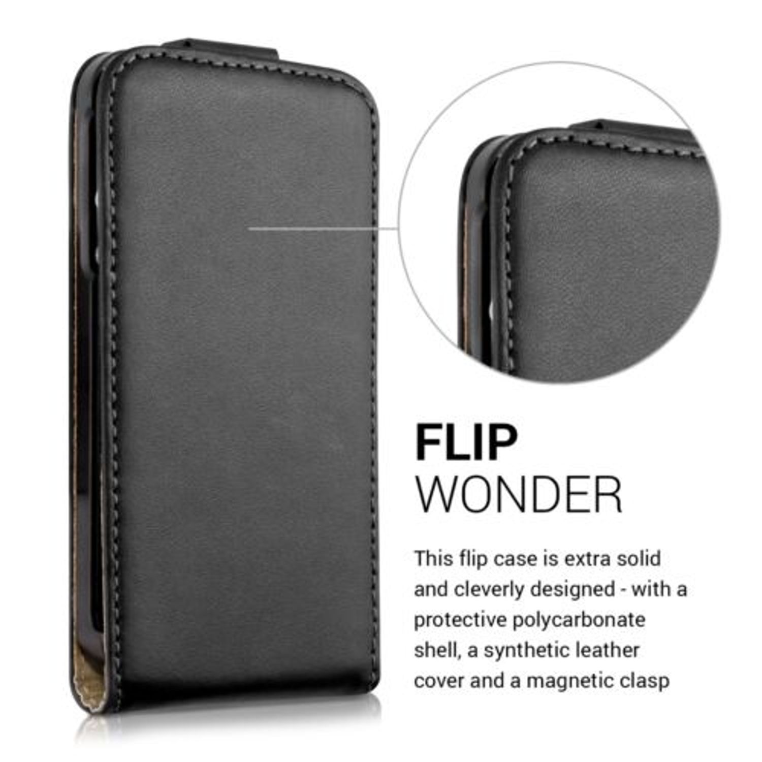 Husa pentru Apple iPhone 4/iPhone 4s, Piele ecologica, Negru, 10025 fotografia produsului View 4 L