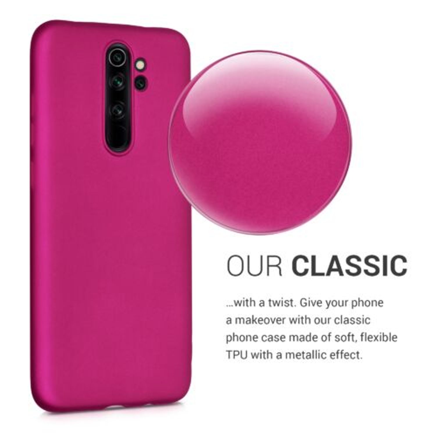 Husa pentru Xiaomi Redmi Note 8 Pro, Silicon, Roz, 50243.65, Kwmobile fotografia produsului View 5 L
