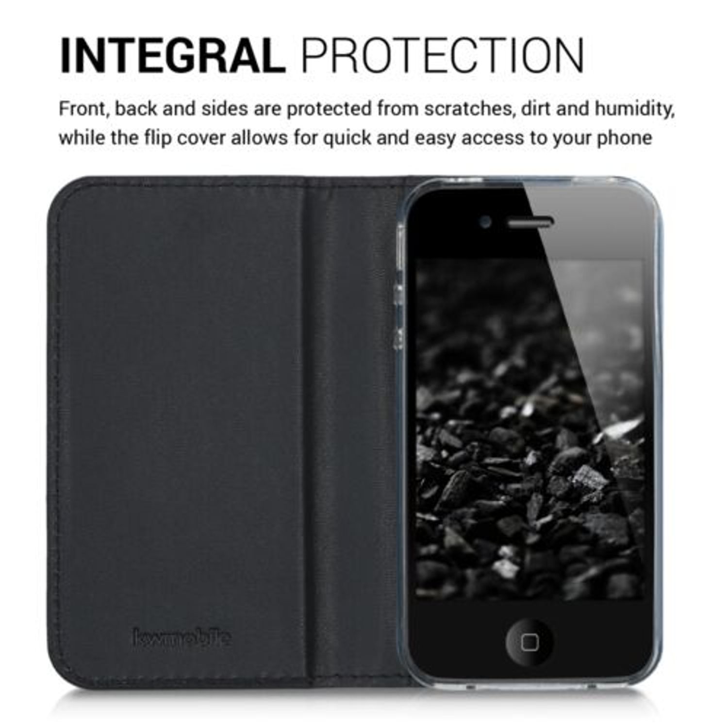 Husa pentru Apple iPhone 4/iPhone 4s, Piele ecologica, Negru, 16005.47 fotografia produsului View 9 L