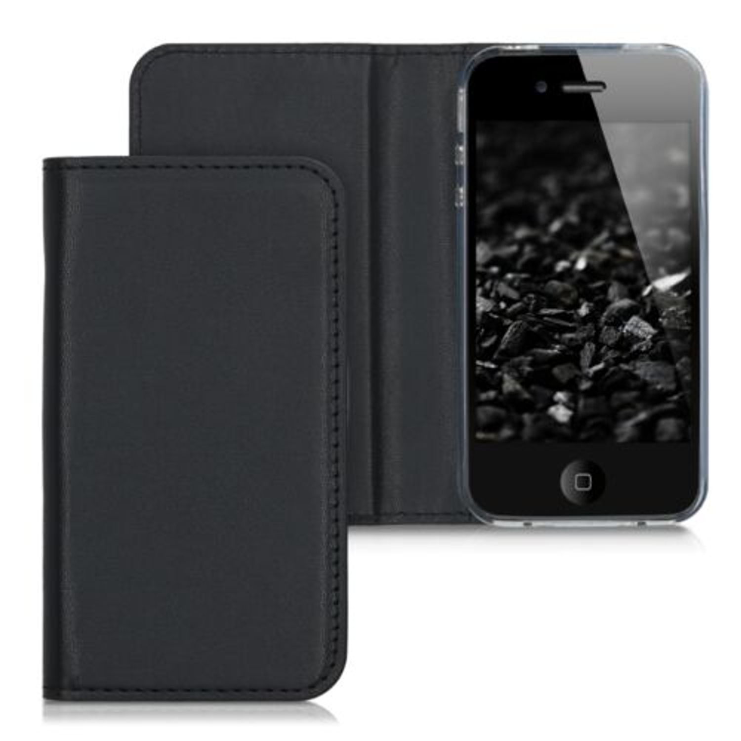 Husa pentru Apple iPhone 4/iPhone 4s, Piele ecologica, Negru, 16005.47 fotografia produsului