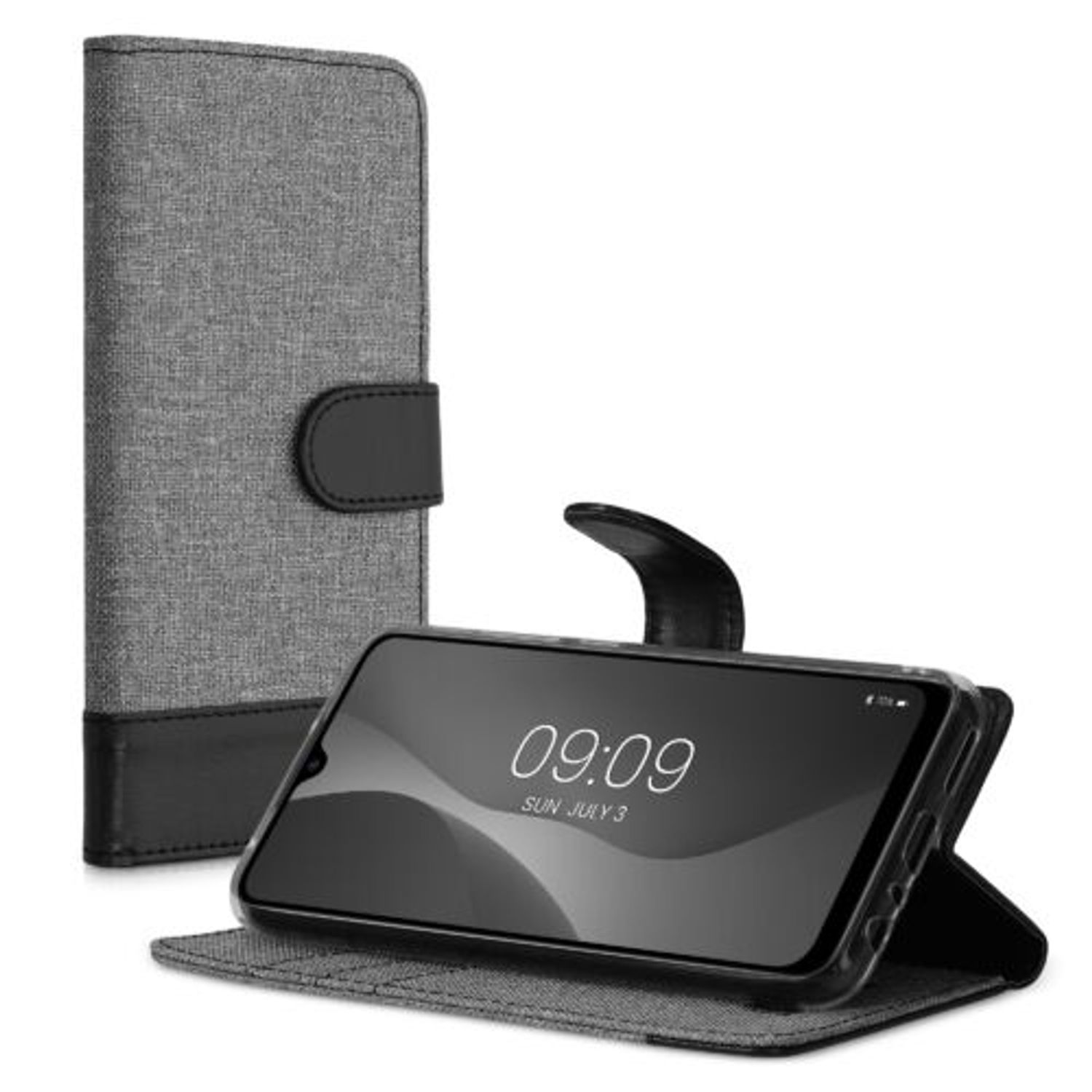 Husa pentru Xiaomi Redmi Note 8T, Textil, Gri, 56896.22, Kwmobile fotografia produsului View 2 L