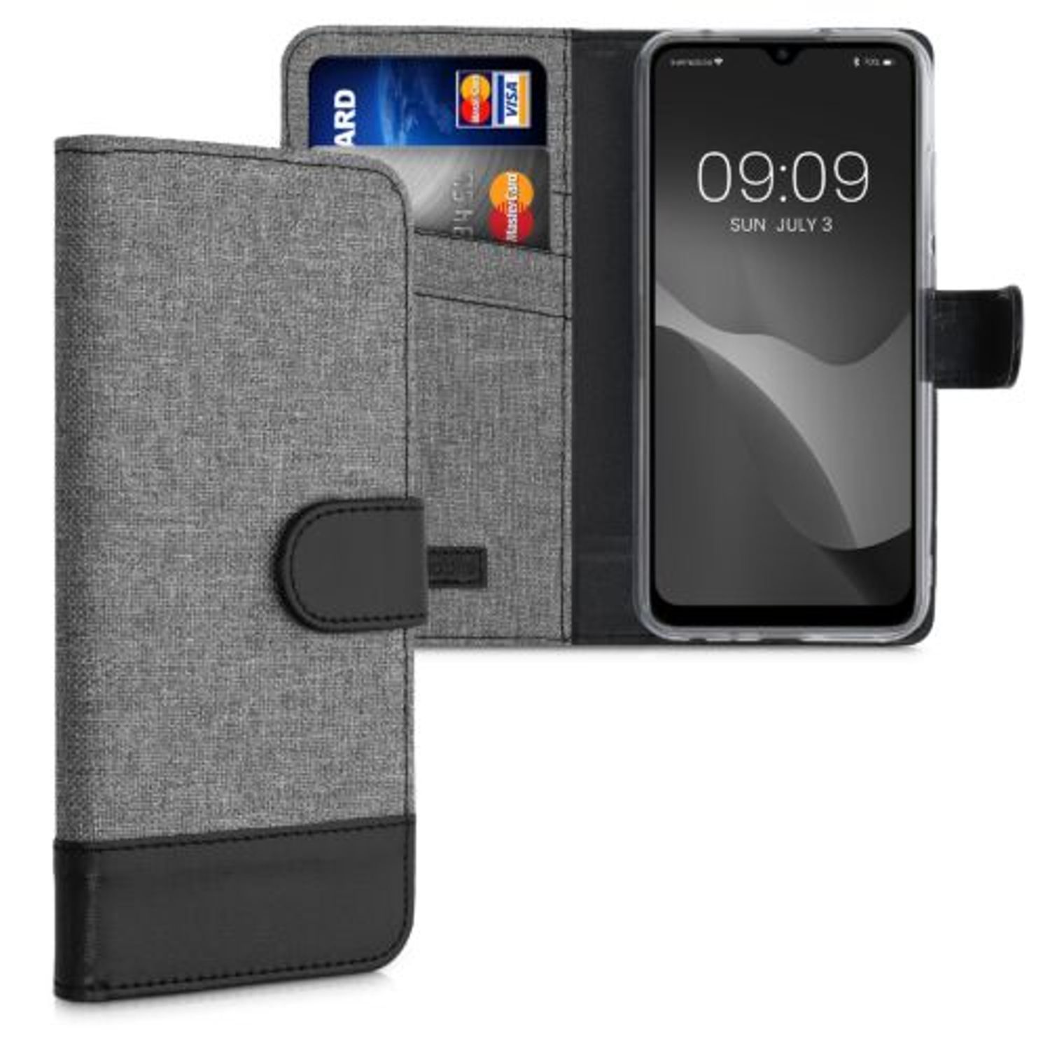 Husa pentru Xiaomi Redmi Note 8T, Textil, Gri, 56896.22, Kwmobile fotografia produsului