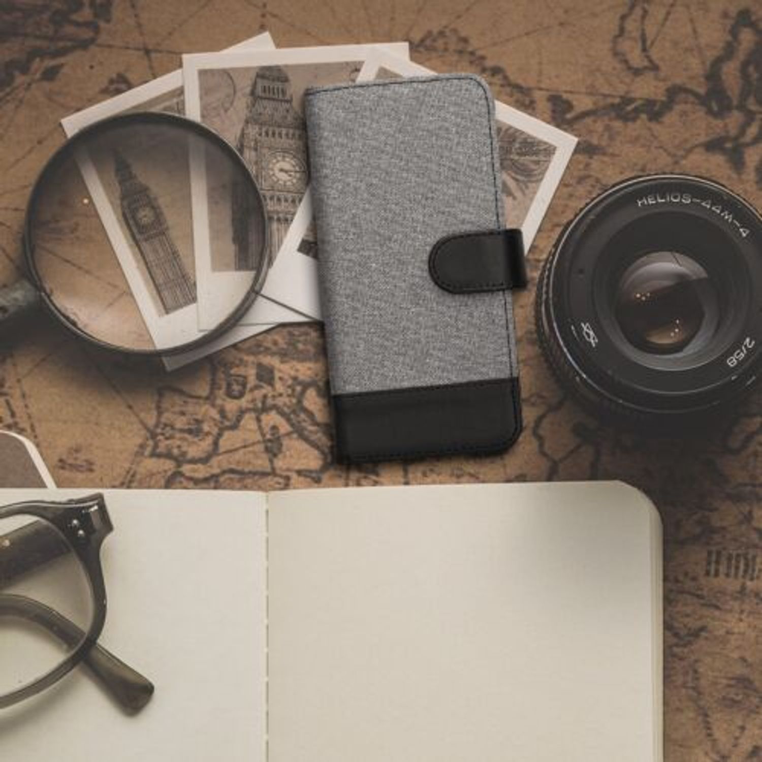 Husa pentru Xiaomi Redmi Note 8T, Textil, Gri, 56896.22, Kwmobile fotografia produsului View 3 L