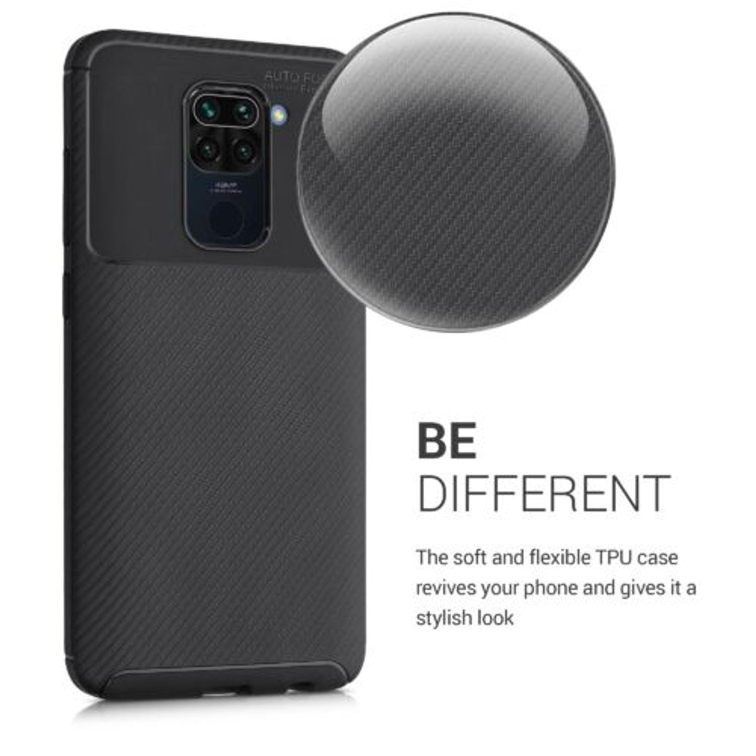 Husa pentru Xiaomi Redmi Note 9, Silicon, Negru, 52440.03, Kwmobile fotografia produsului View 4 L
