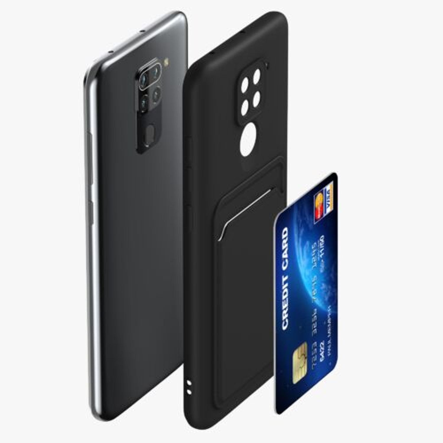 Husa pentru Xiaomi Redmi Note 9, Silicon, Negru, 56958.47, Kwmobile fotografia produsului View 7 L