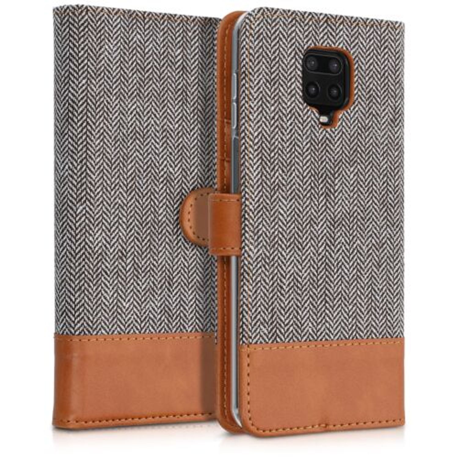 Husa pentru Xiaomi Redmi Note 9S/Redmi Note 9 Pro/Redmi Note 9 Pro Max, Textil, Gri, 52506.25, Kwmobile fotografia produsului View 4 L