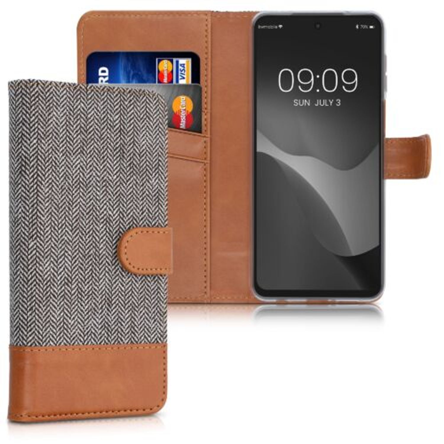Husa pentru Xiaomi Redmi Note 9S/Redmi Note 9 Pro/Redmi Note 9 Pro Max, Textil, Gri, 52506.25, Kwmobile fotografia produsului